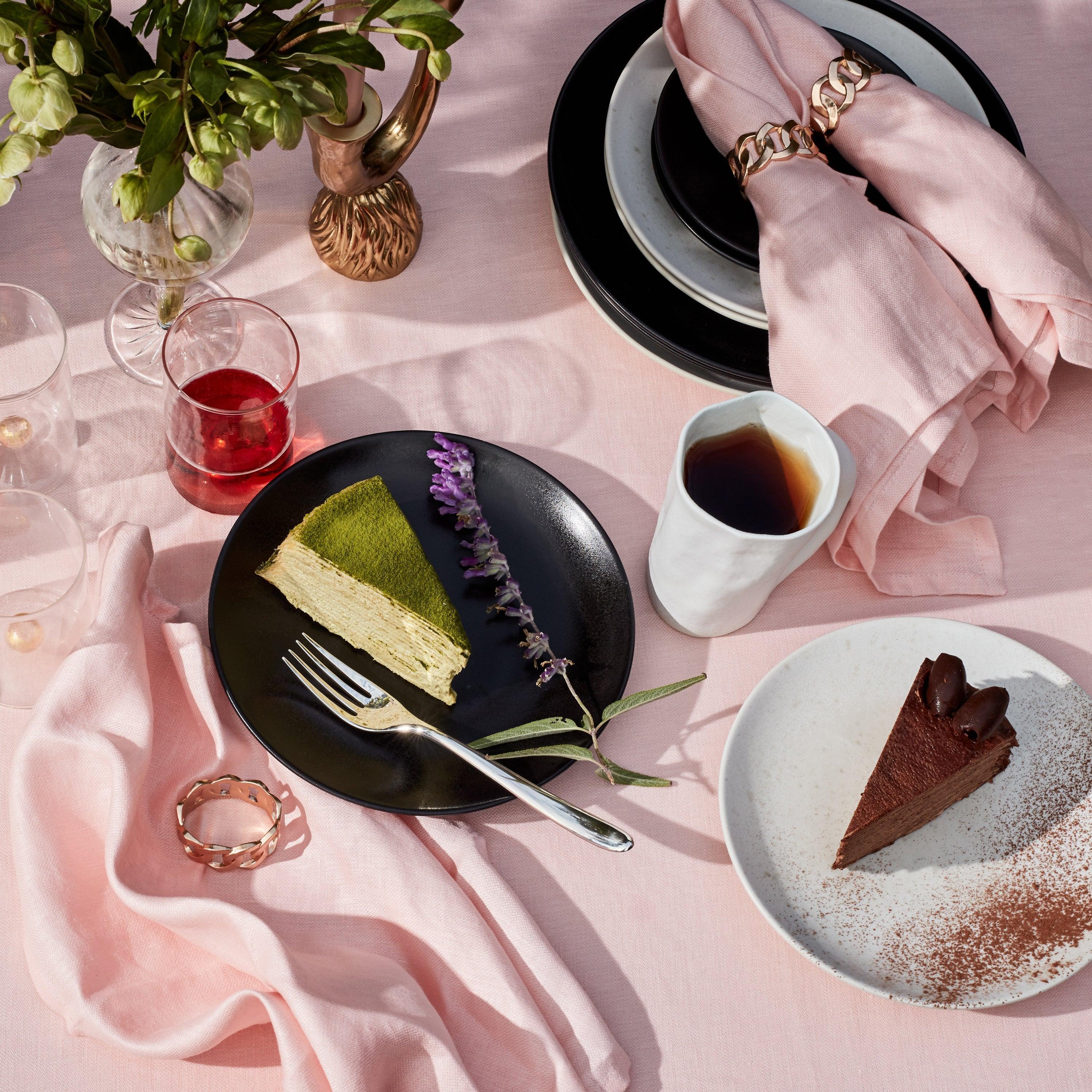 Premium Linen Sateen Napkins Set of 4 - Soft Pink Dinner Napkins for Formal Dining, Wedding Reception & Holiday Table Decor