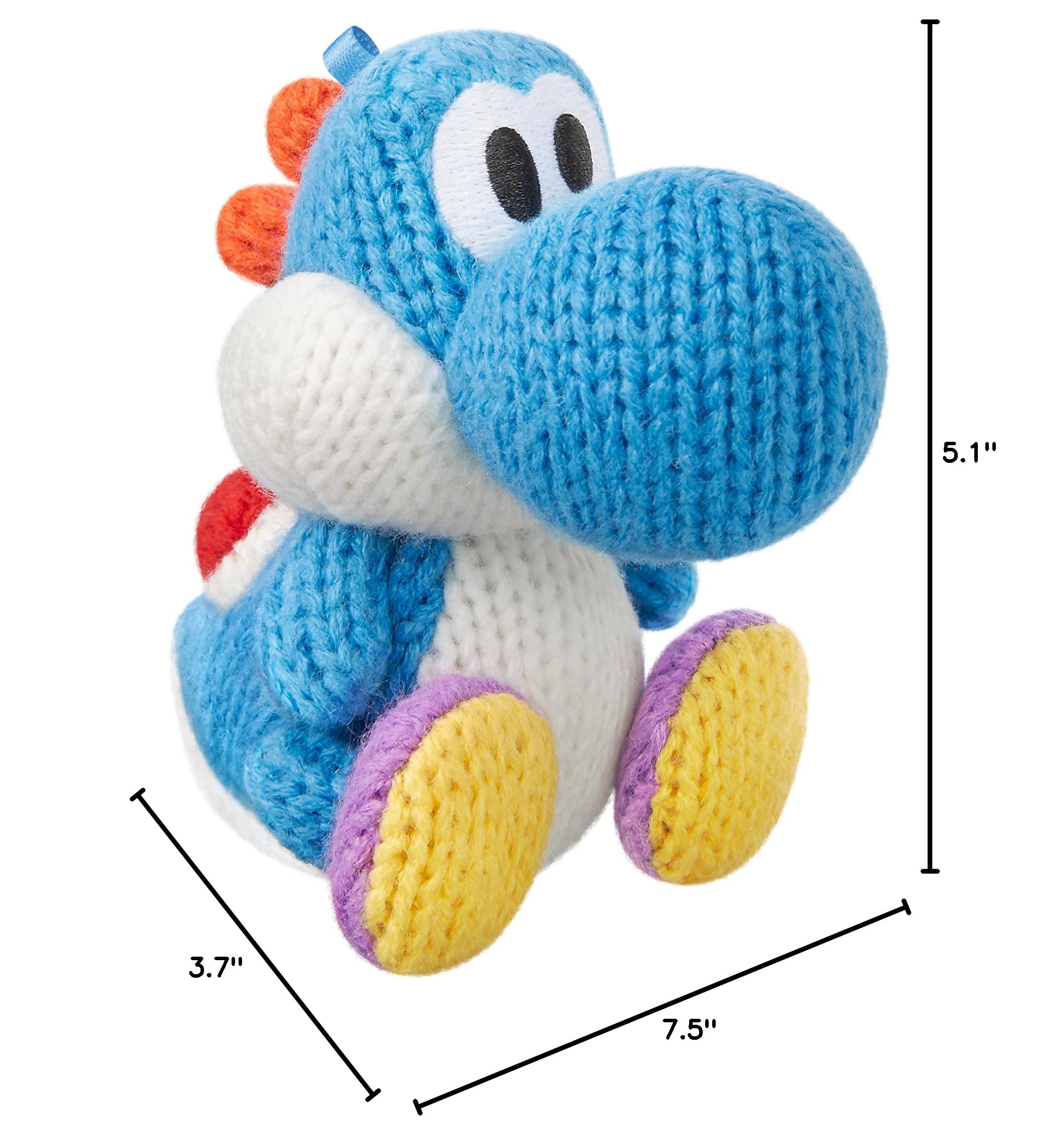 Nintendo Light Blue Yarn Yoshi Amiibo - Super Smash Bros Series Collectible Figure for Nintendo Switch & Wii U - Perfect for Gaming Display & Gift Giving