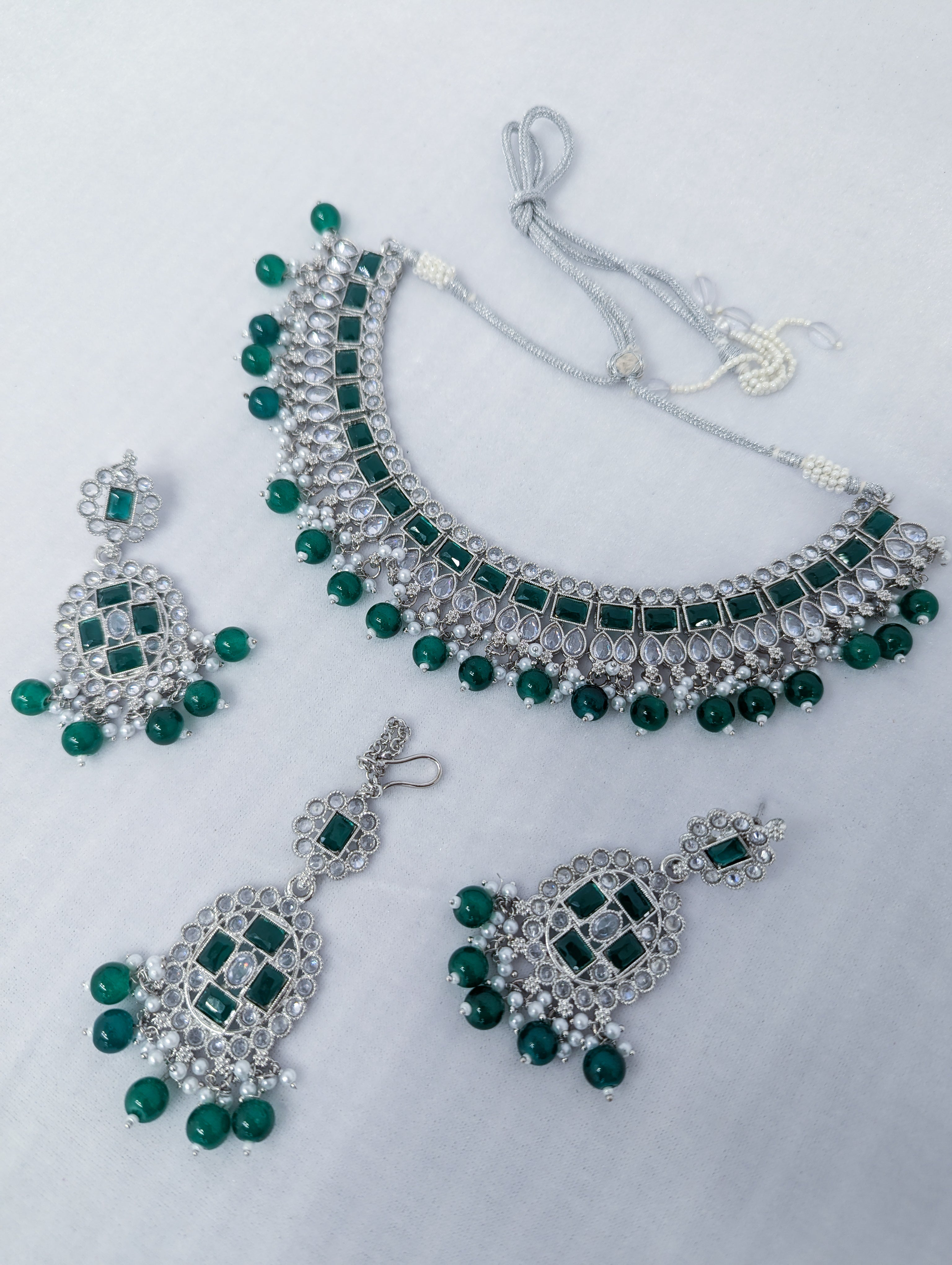 Saachi Polki Full Set Jewelry - Exquisite Indian Bridal Necklace Set for Weddings & Special Occasions