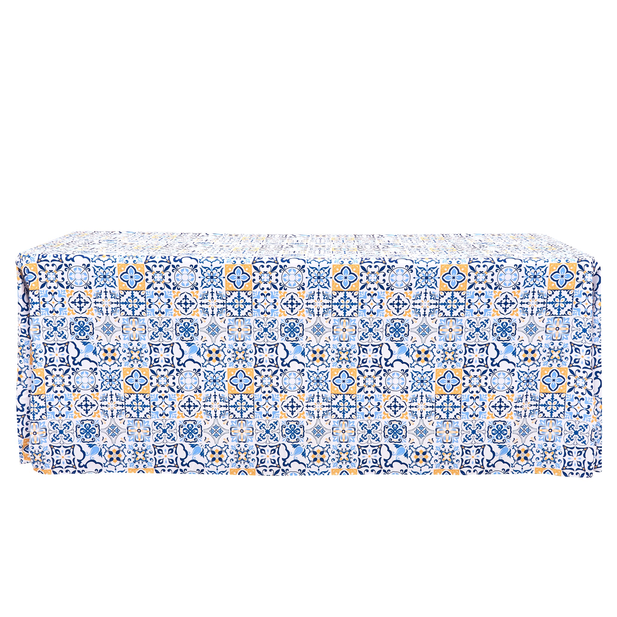 Moroccan Mediterranean Rectangular Tablecloth 90x132 Inches - Perfect for Dining Room, Kitchen, and Outdoor Party Decor