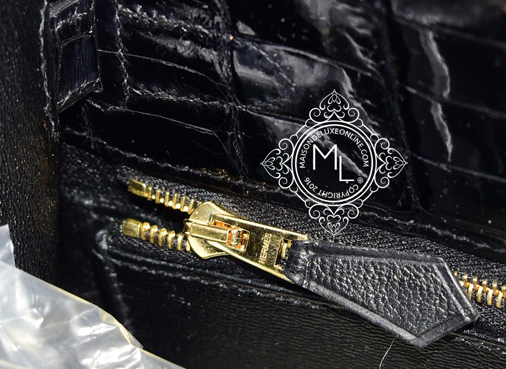 Authentic Hermes Noir Black GHW Niloticus Crocodile Sellier Kelly 28 Handbag - Luxury Shoulder Bag for Women, Perfect for Evening Events & Special Occasions