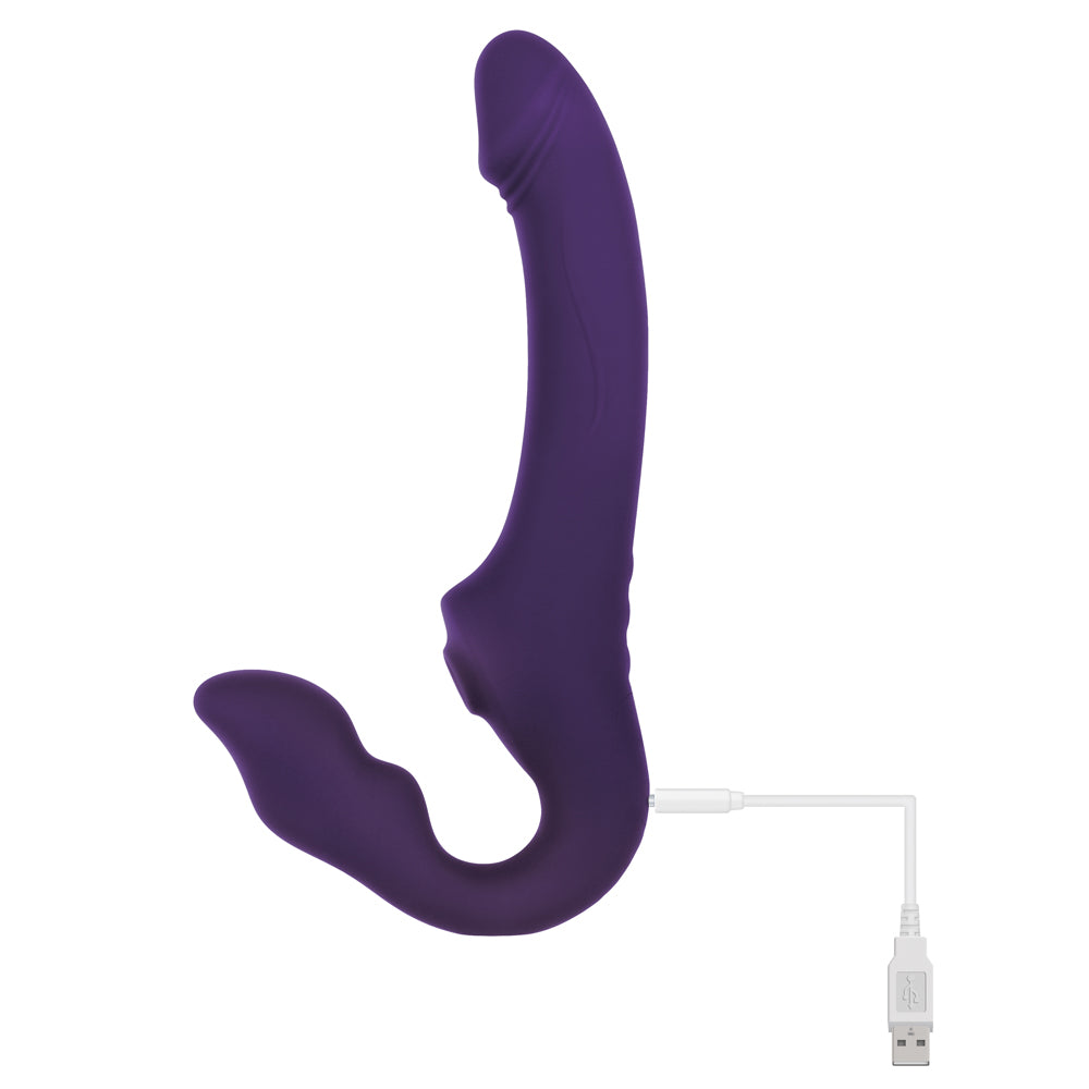 Remote Control Strapless Strap-On Vibrator with Dual Stimulation - Hands-Free Couples Toy for Lesbian & Straight Couples - Perfect for Shared Intimacy & Role Play Scenes