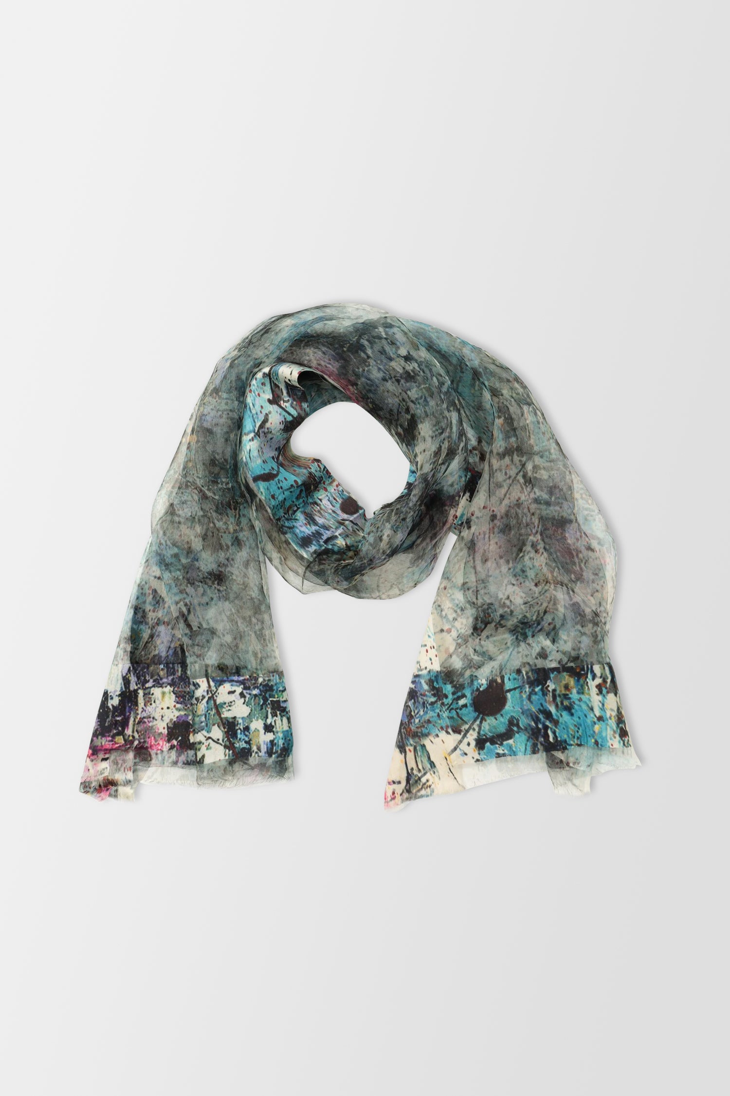 Faliero Sarti Blue Freya Silk Scarf - Luxury Italian Fashion Accessory for Women | Perfect for Office, Parties & Special Occasions
