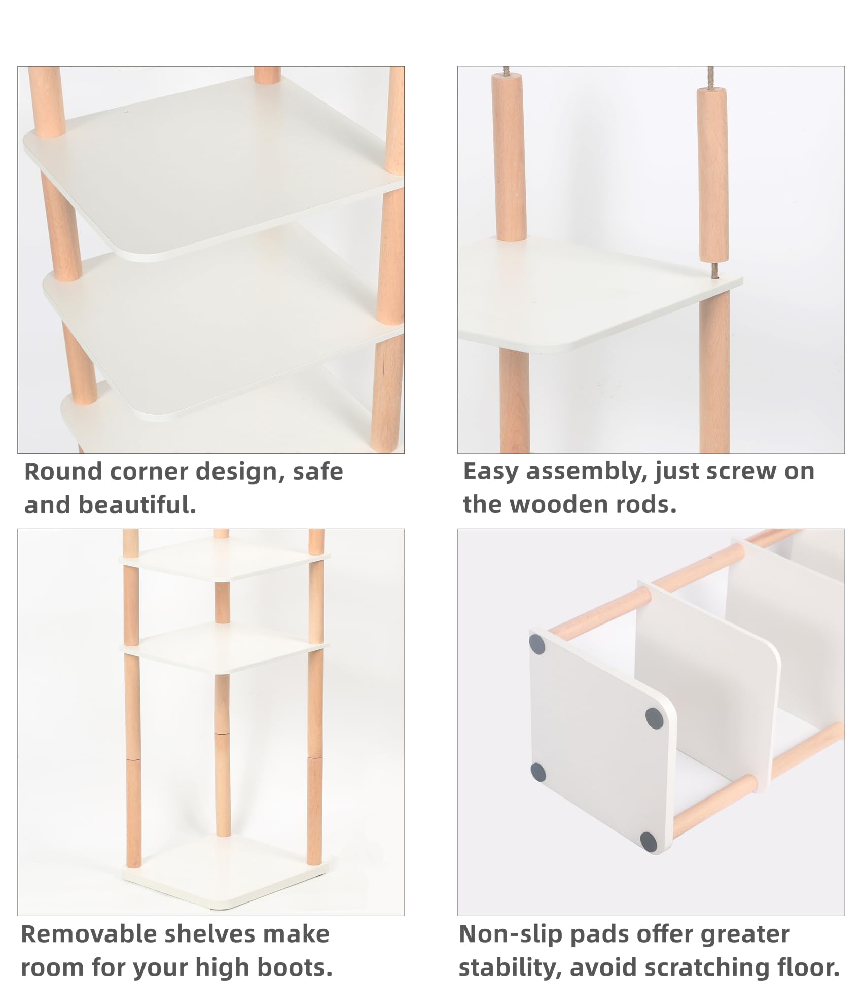 8-Tier Tall Shoe Rack - Space Saving Narrow Wooden Shoe Organizer for Entryway, Closet, Dorm & Small Spaces - Freestanding Vertical Shoe Shelf for Sneakers, Boots & Heels - Perfect for Home, Office & Apartment Organization