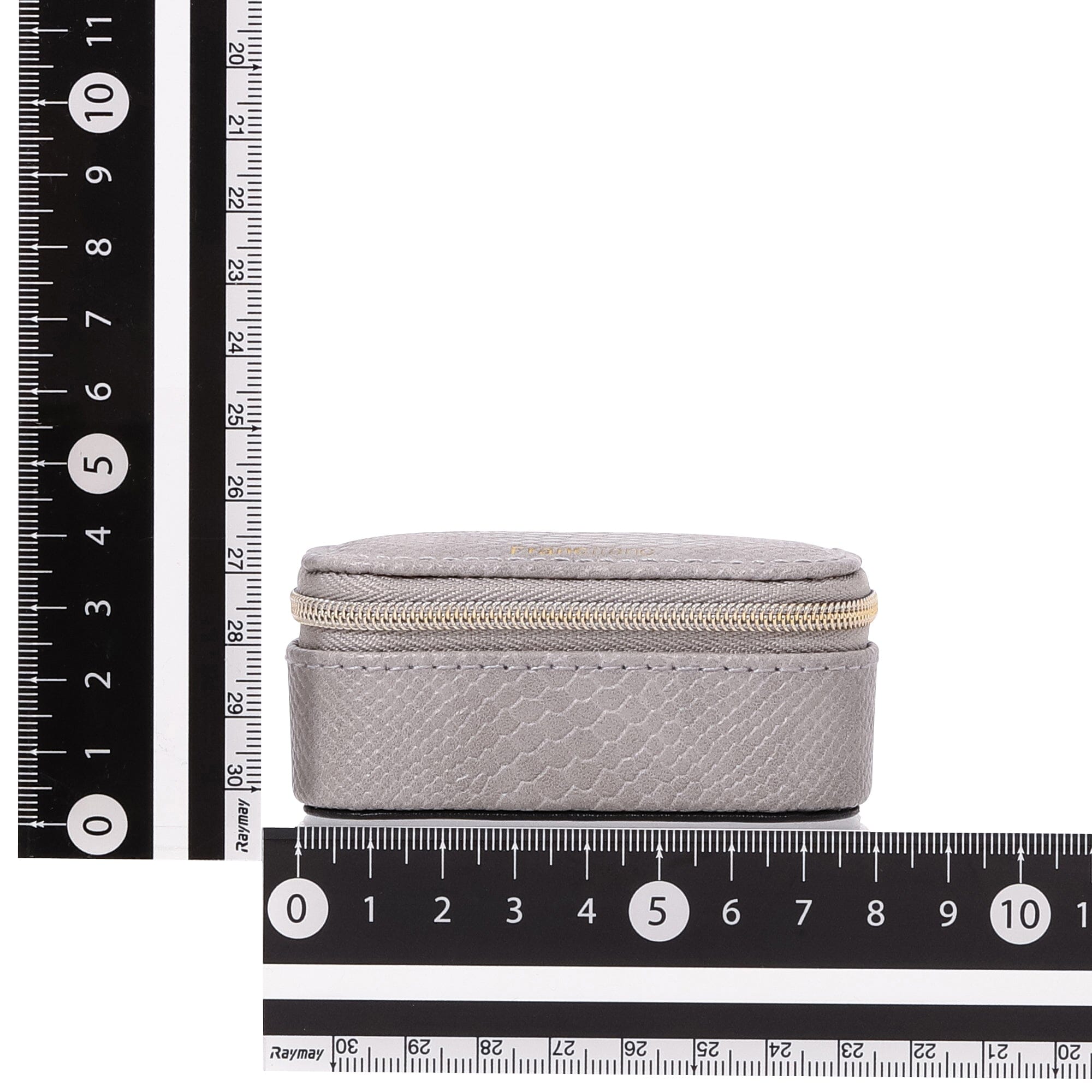 Flavia Mini Travel Jewelry Box - Compact Grey Jewelry Organizer for Necklaces, Rings & Earrings - Perfect for Vacation, Business Trips & Gifts