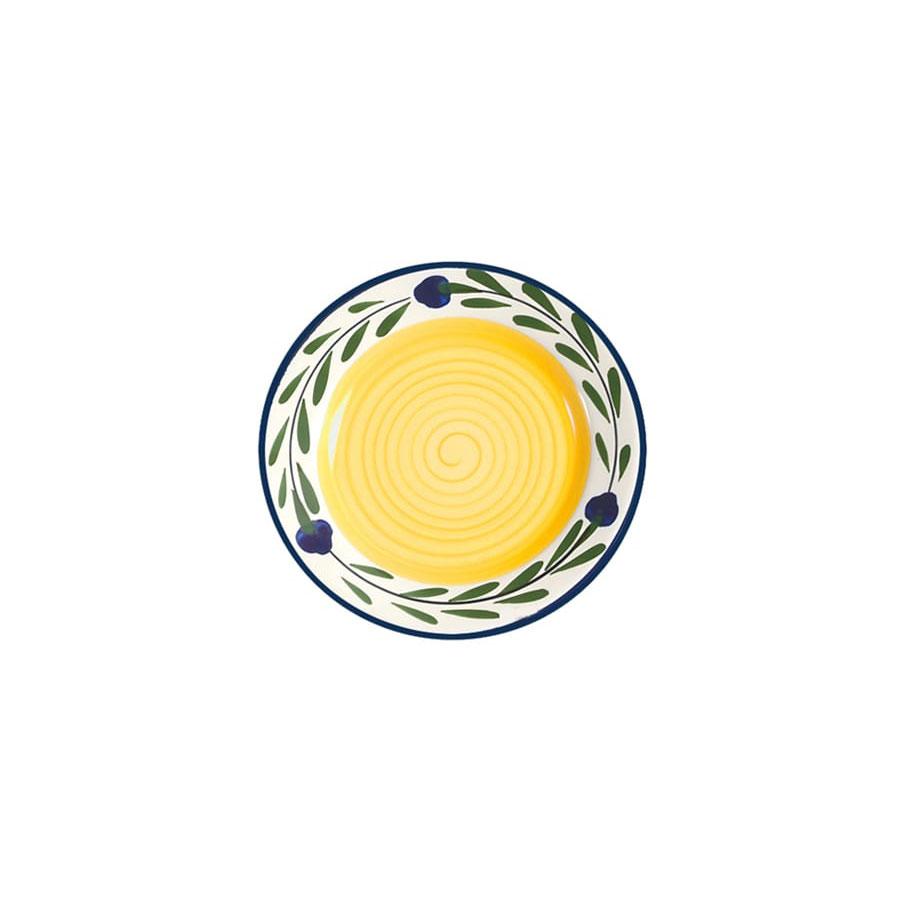 Bella Flora Sample Plate Set - 4-Piece White, Yellow, Blue & Green Ceramic Appetizer Plates for Party, Wedding & Home Decor | Durable Dishware for Entertaining & Special Occasions