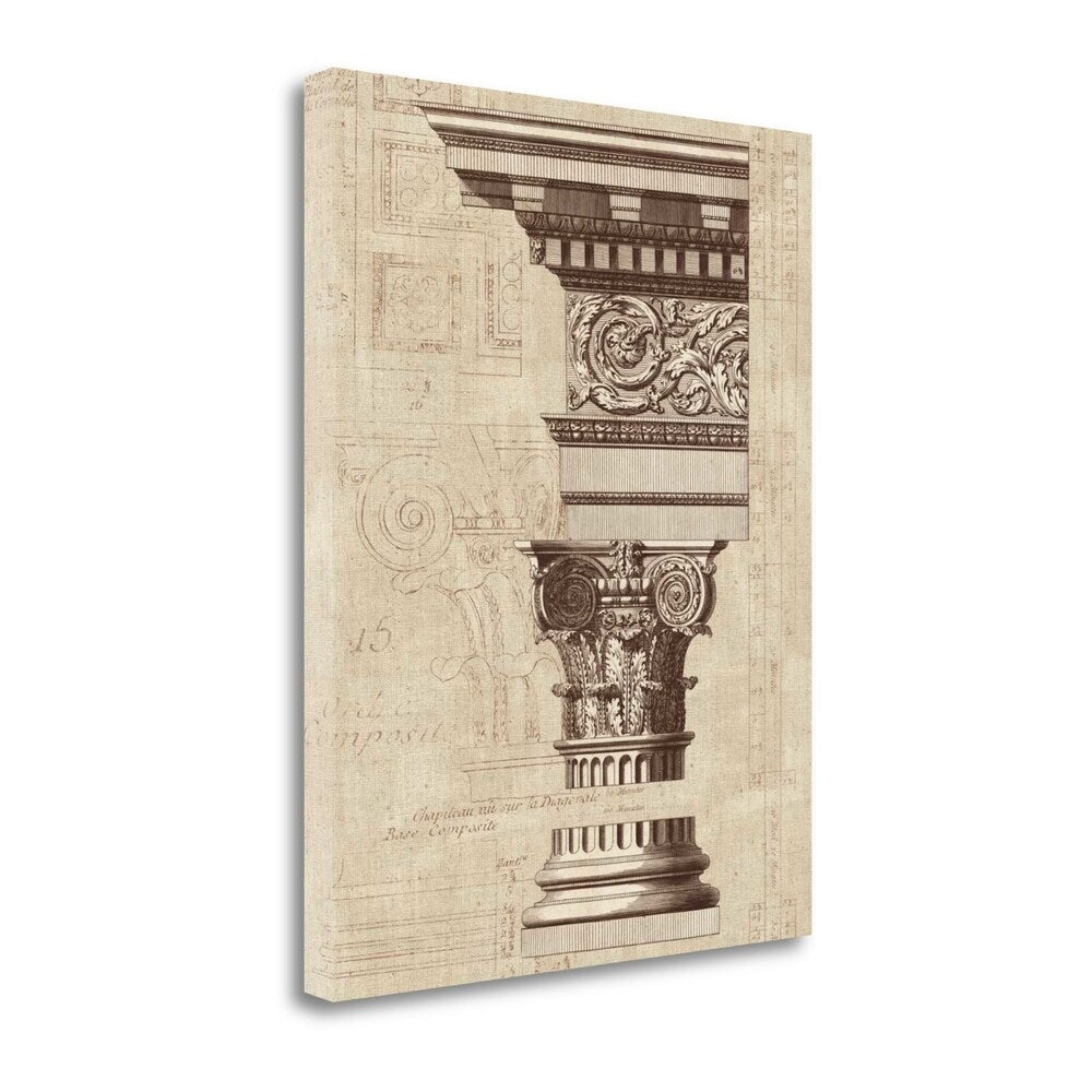 Wild Apple Burlap Sepia Crop Architectural Rendering Gallery Wrap Canvas - Perfect for Home Decor, Office Art & Modern Interior Design