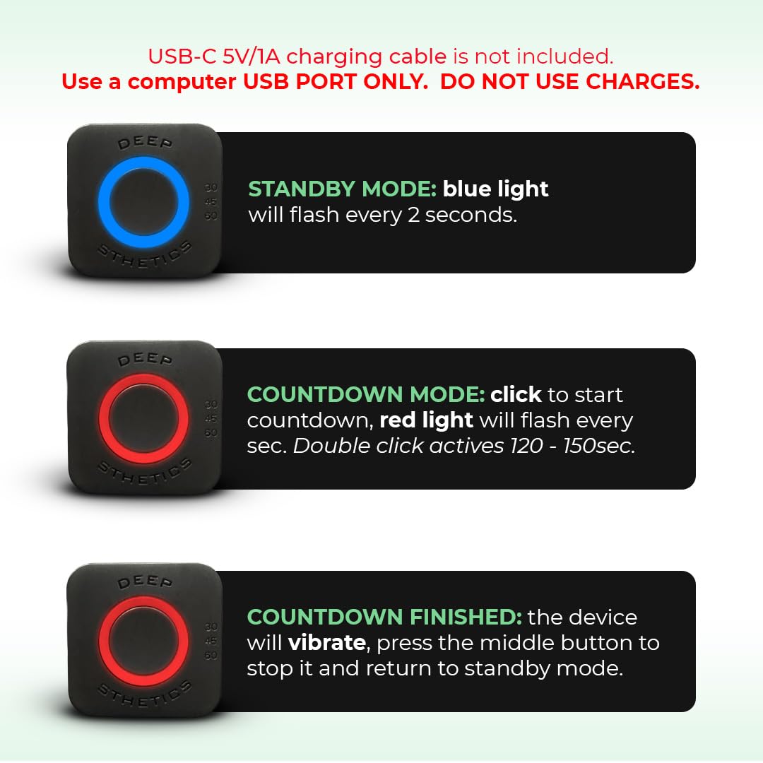 Gym Timer - Digital Stopwatch with Vibration Alerts for Tracking Rest Time & Workouts | Portable Fitness Timer for Home & Gym Training