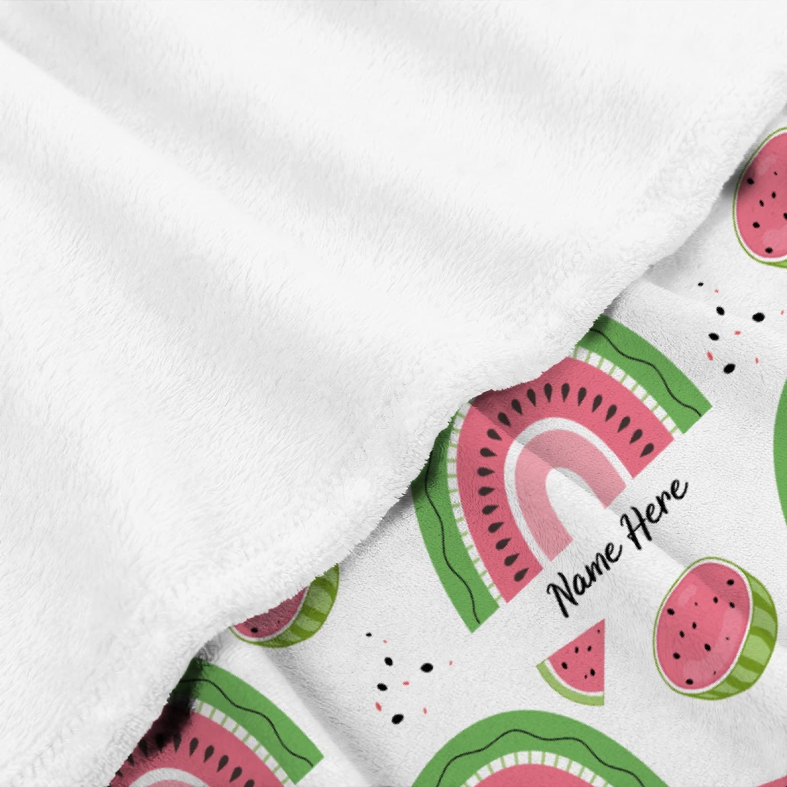 Custom Flannel Blanket Personalized with Watermelon Rainbow Design - Soft Warm Throw Blanket for Couples, Gifts, Home Decor & Cozy Nights