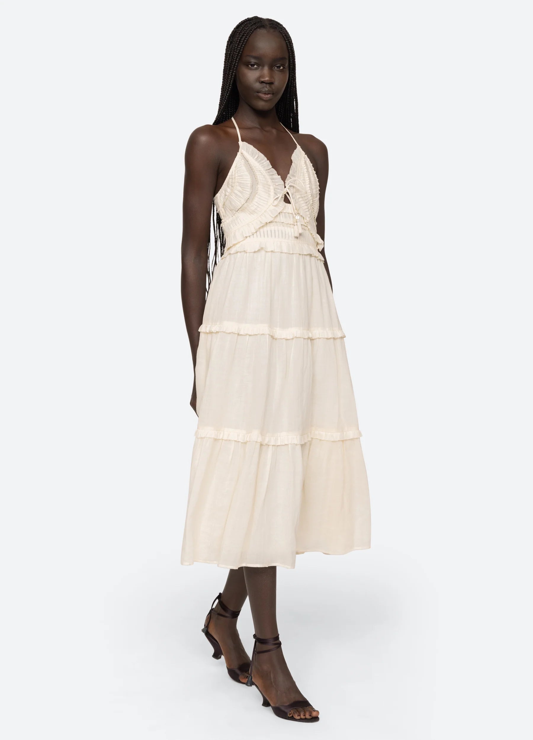 Cole Dress in Cream - Elegant Women's Casual Summer Dress for Beach, Party & Everyday Wear