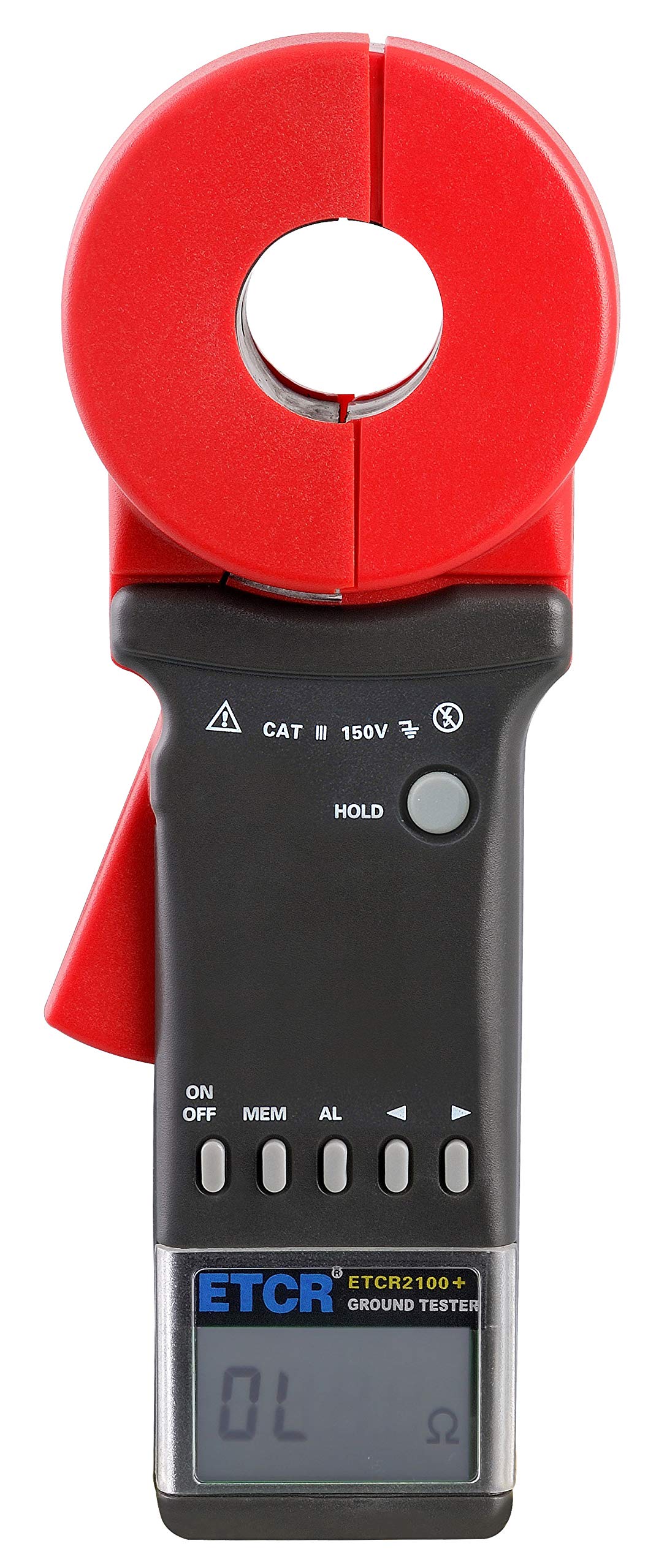 ETCR2100+ Digital Clamp Ground Resistance Tester - 0.010Ω to 1200Ω Earth Resistance Meter with Double Insulation - Perfect for Electricians, Solar Panel Installations & Industrial Electrical Maintenance