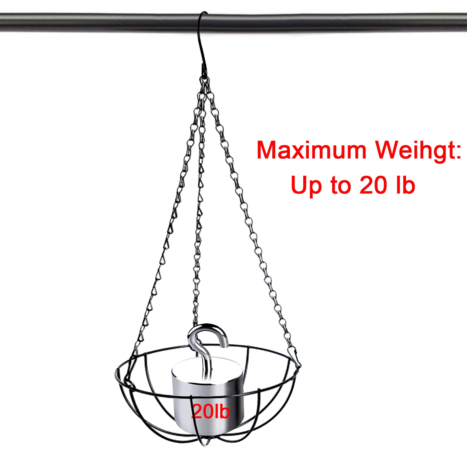 Benvo 24 Inch Heavy Duty Plant Hanging Chains - 3-Pack Replacement Hangers for Flower Pots, Baskets, Lanterns & Bird Feeders | Indoor/Outdoor Decor for Patio, Garden & Home