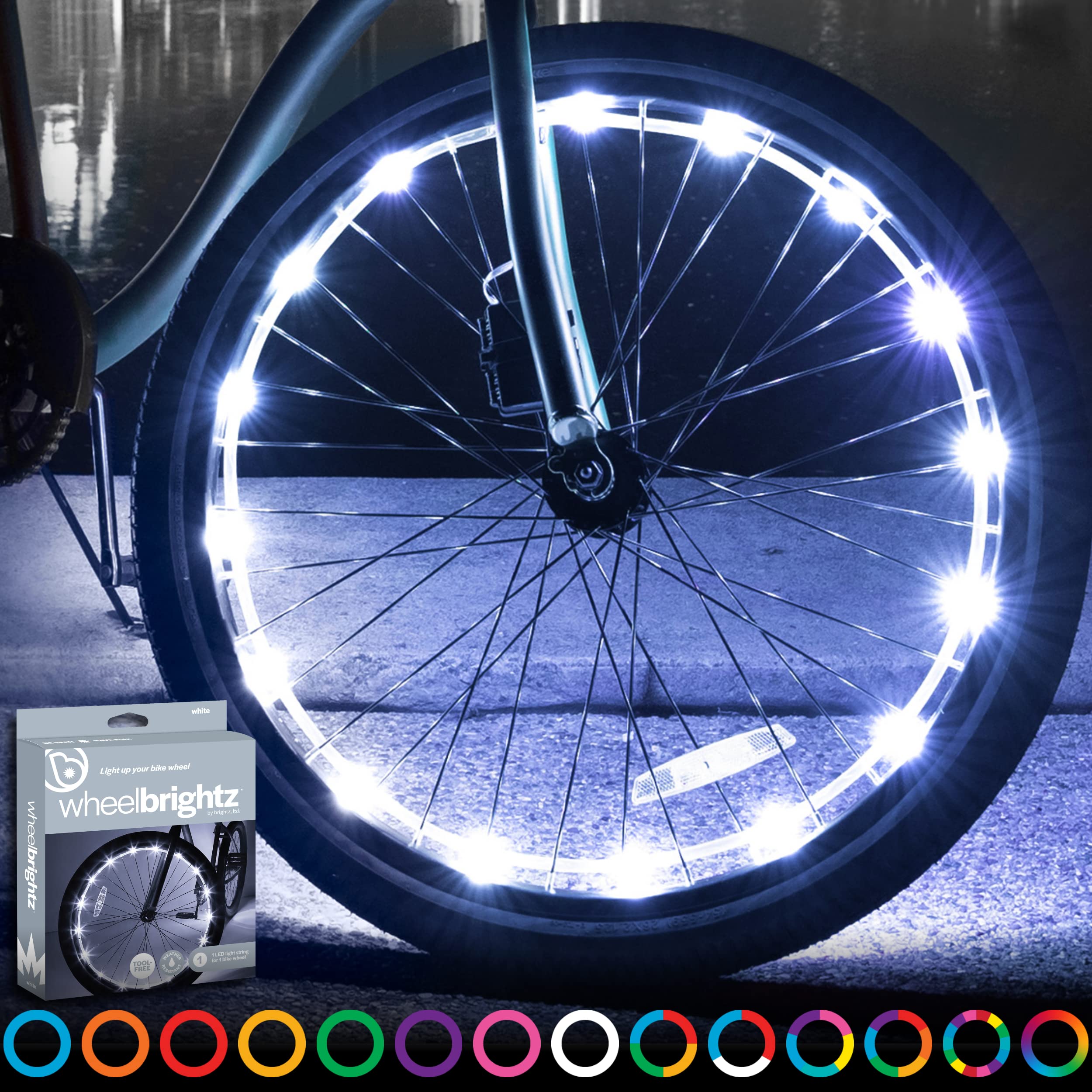 Brightz LED Bike Wheel Lights – Pack of 1 Tire Light for Front & Rear Bicycle Wheels – Battery Powered Spoke Lights for Night Riding Safety & Decoration – Perfect for Cycling, Commuting & Outdoor Adventures