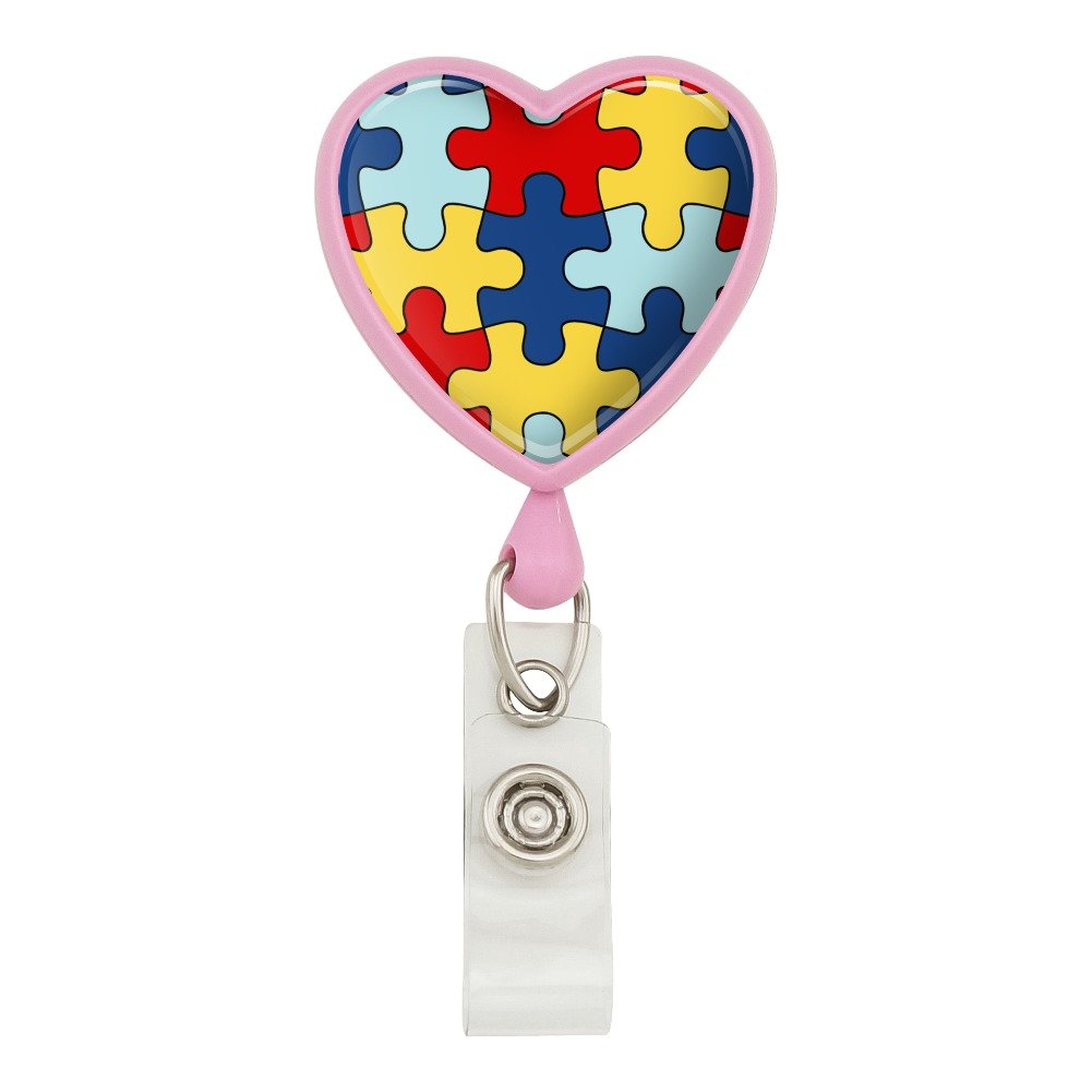 Autism Awareness Lanyard ID Holder - Pink for Work & Events