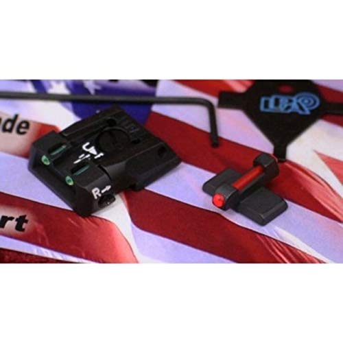 LPA SPF Fiber Optic Adjustable Sight Set for H&K P30 Pistol - Black (SPF01HK) | Enhanced Target Acquisition for Shooting & Competition