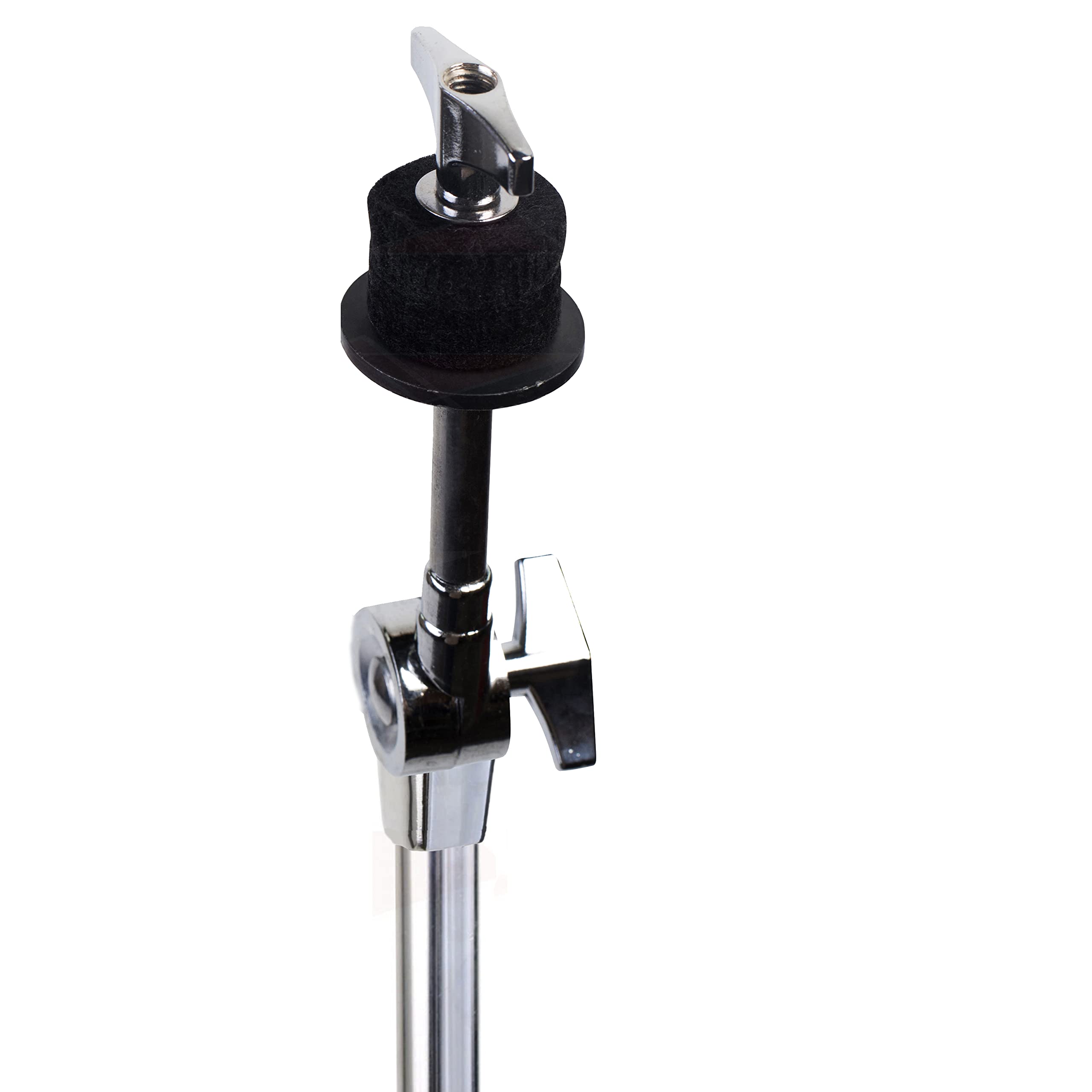 Griffin 4-Pack Heavy Duty Double Braced Cymbal Stand Set with Slip-Proof Gear Holder - Chrome Drum Hardware Kit for Crash & Splash Cymbals | Perfect for Mobile Drummers, Live Performances & Studio Recording