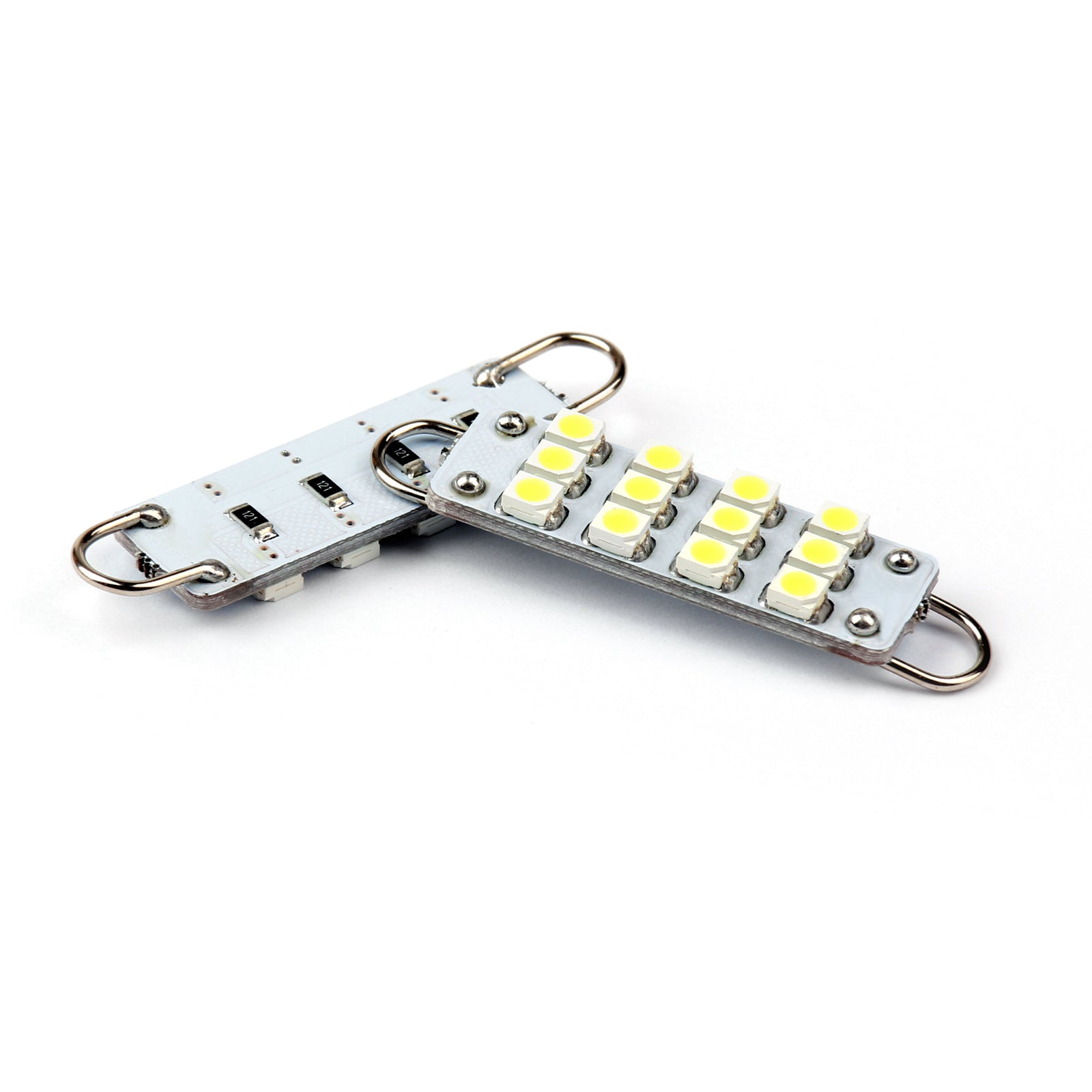 10x Super White Festoon 44mm 12 SMD Rigid Loop LED Light Bulbs 1.73