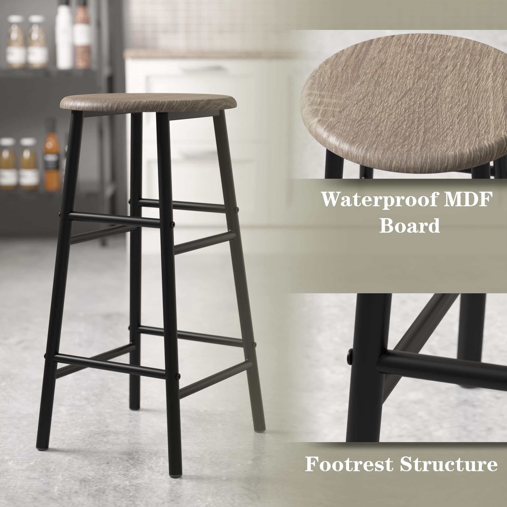 Weehom 2-Piece Bar Table Set with Stools - 36