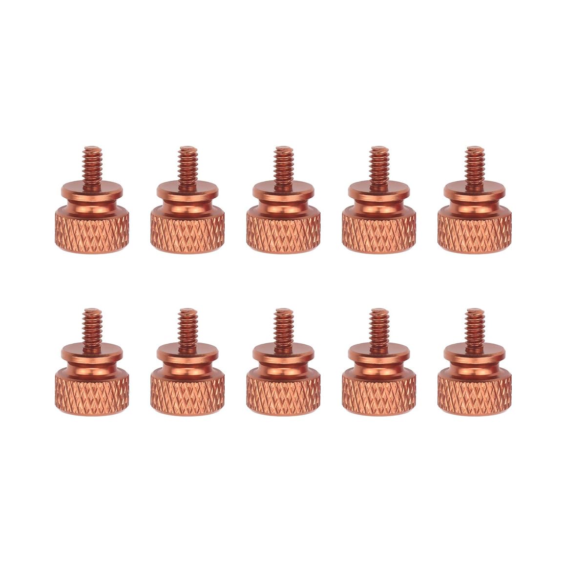 10Pcs Orange Computer PC Case 6-32 Fully Threaded Knurled Thumb Screws - Perfect for PC Builds, Server Racks & DIY Electronics Projects