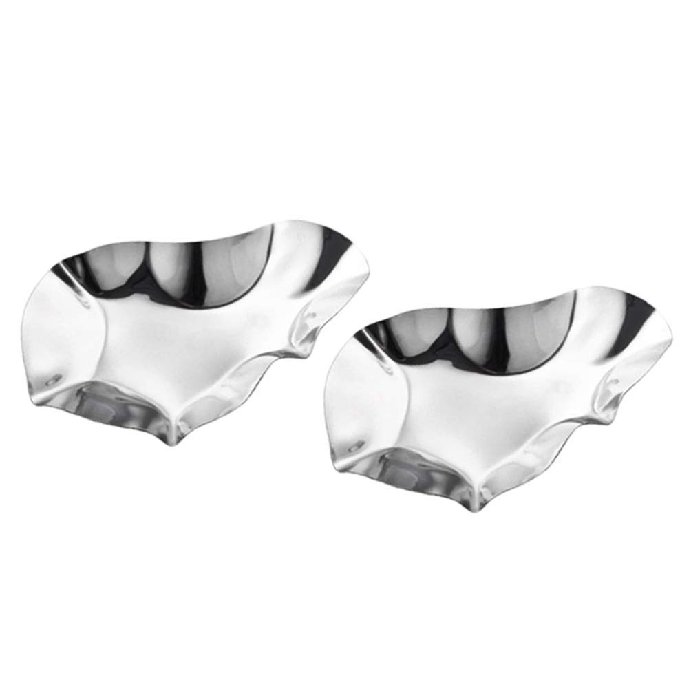 Premium Stainless Steel Oyster Shell Dishes Set of 2 - Unique Sauce Bowls for Oysters, Dipping, Seasoning & Baking | Perfect for Seafood Restaurants, Home Dining & Party Serving