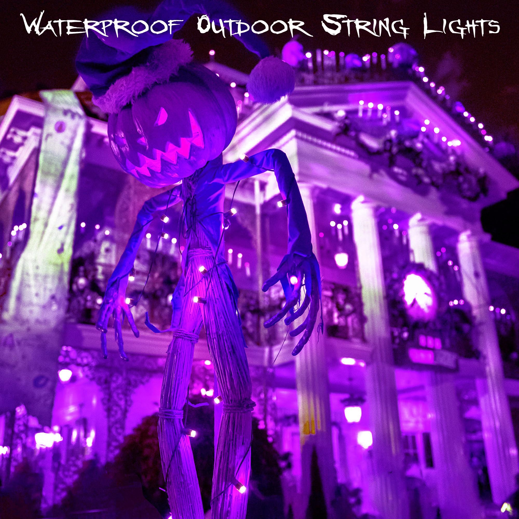 300 LED Purple Halloween String Lights - 108FT Waterproof Connectable Twinkle Fairy Lights for Indoor/Outdoor Party, Wedding, Garden & Tree Decorations | Perfect for Halloween, Christmas, Patio, Backyard & Special Events