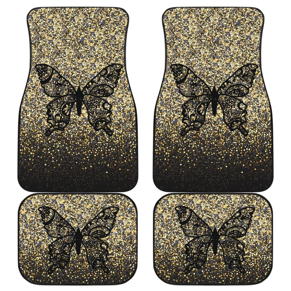 Butterfly Print Car Floor Mats - Non-Slip, Waterproof, Universal Fit for Sedans, SUVs, Trucks - Enhance Your Vehicle Interior with Artistic Floral Design