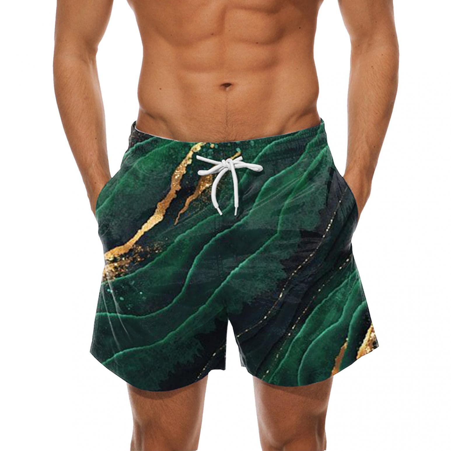 **Men's Quick Dry Basketball & Swim Shorts with Pockets - Breathable Athletic & Beach Shorts for Swimming, Running, and Casual Wear**