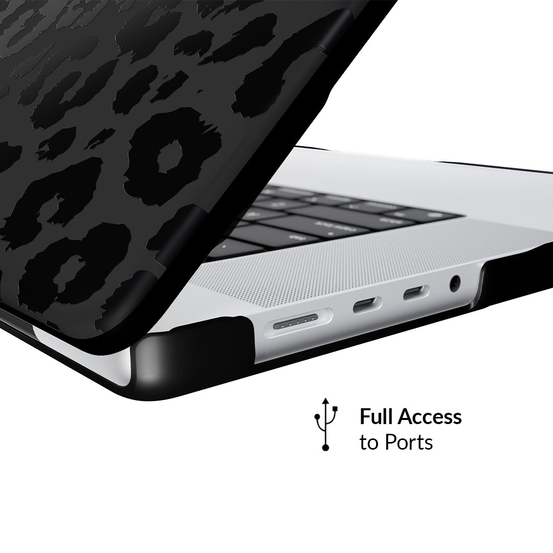 Stylish Black Leopard Print MacBook Pro/Air Case - Durable Protective Cover for 13/15/16 Inch Laptops - Perfect for Work, Travel & School Accessories