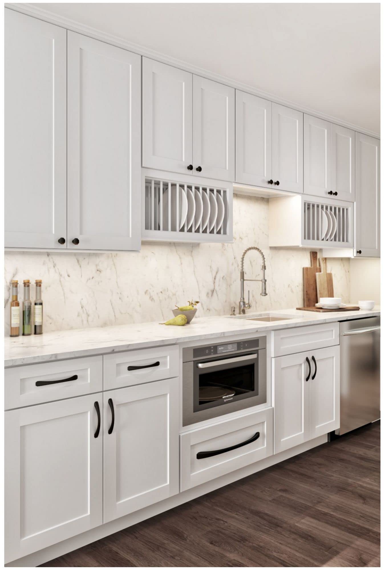 Jeffrey Alexander 678-18BG Wheeler 18 Inch Center to Center Arch Appliance Pull - Cabinet & Drawer Handle for Kitchen, Bathroom & Furniture (Oil Rubbed Bronze Finish)