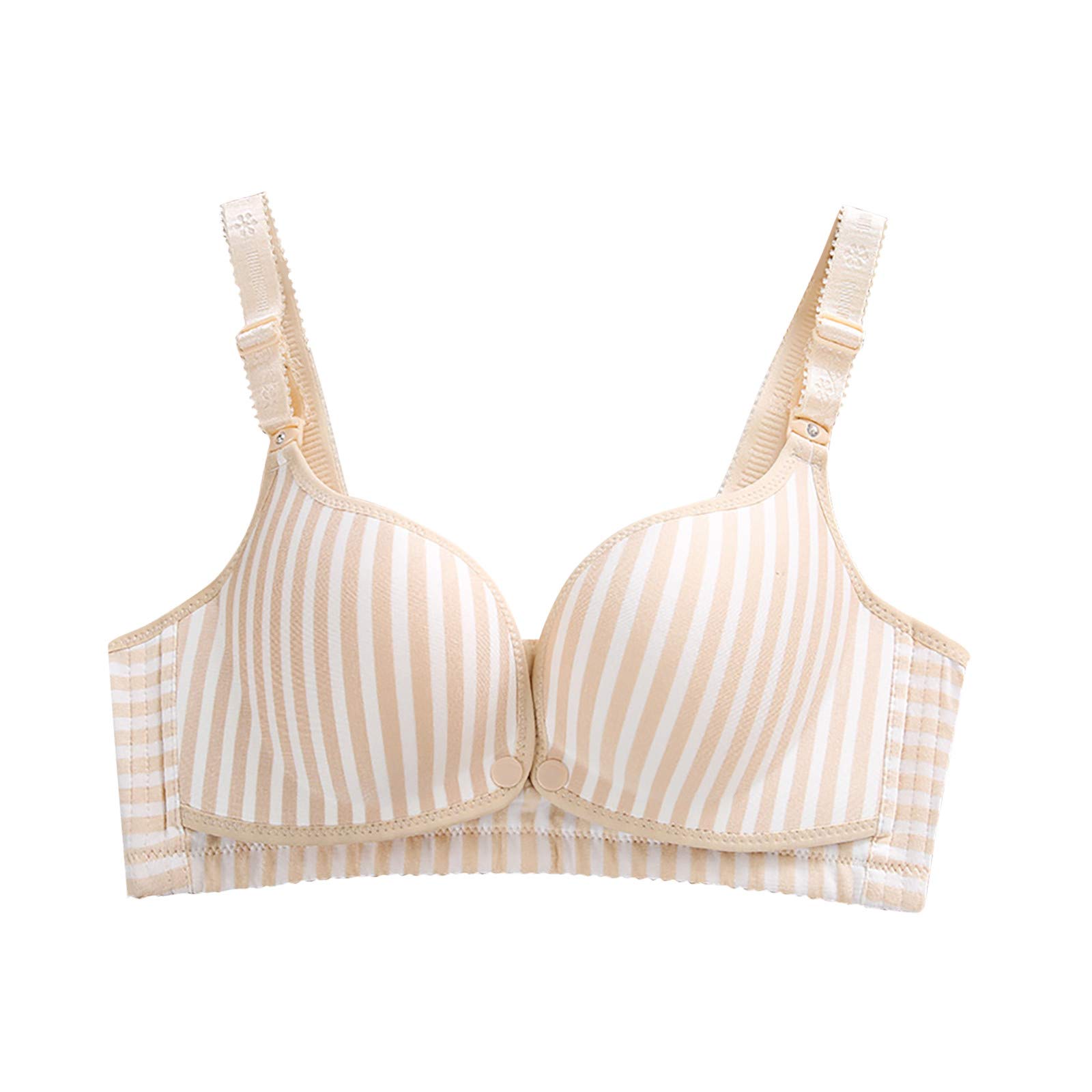 Breathable Striped Nursing Bra for Women - Comfortable Wire-Free Breastfeeding Bra for Maternity & Postpartum Use - Perfect for Daily Wear, Sleeping, and Nursing