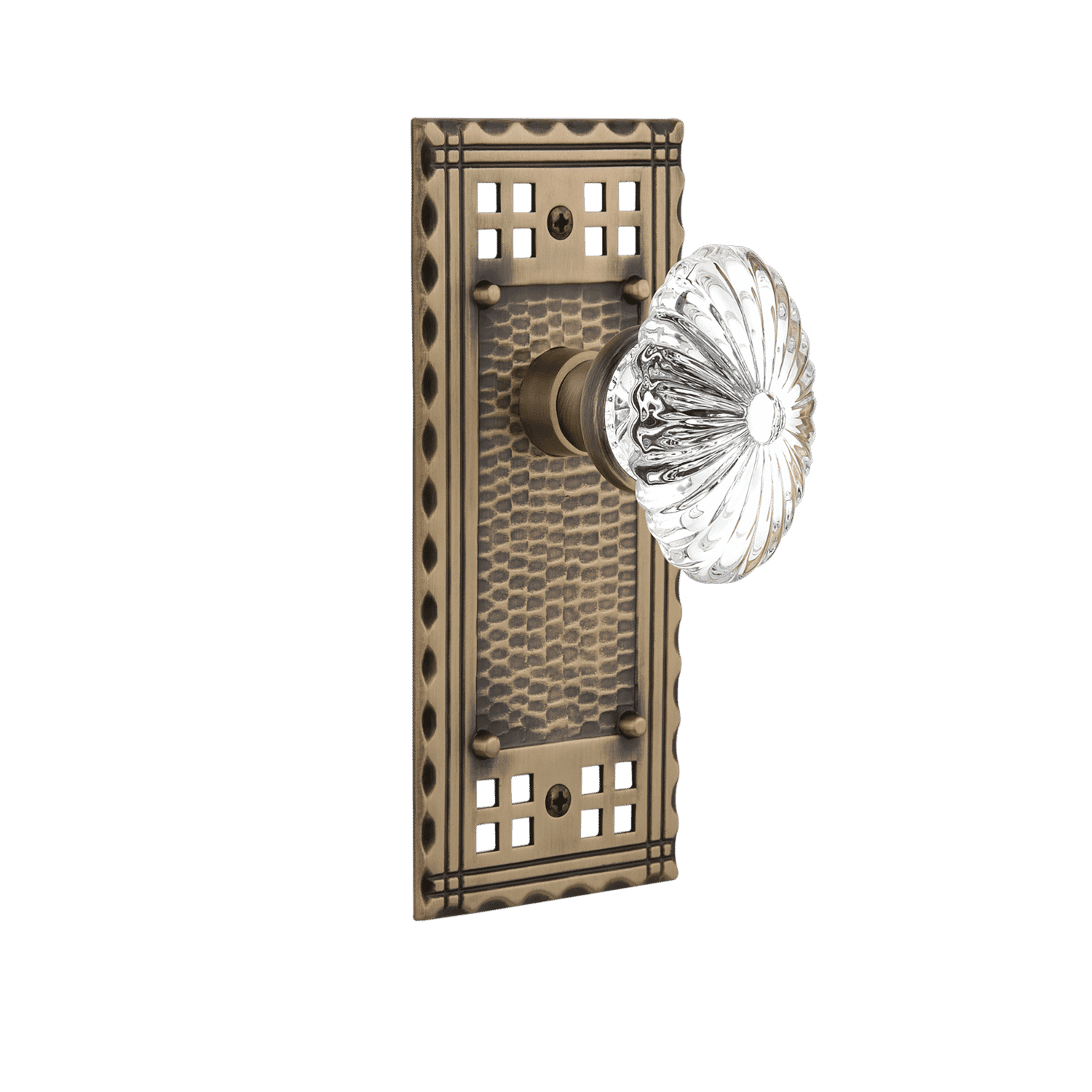 Antique Brass Oval Fluted Crystal Knob - Elegant Cabinet & Drawer Pulls for Vintage Home Decor - Perfect for Kitchen Cabinets, Dressers, and Furniture Hardware Upgrade