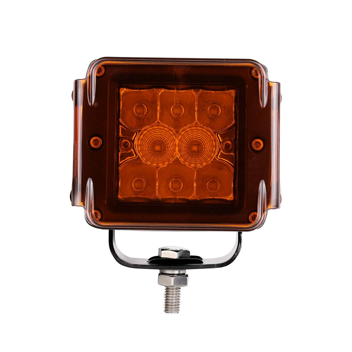 3 Inch Amber LED Pod Covers 2PCS - Durable Polycarbonate Square LED Light Bar & Cube Covers - Protective Lens for Off-Road, Truck, ATV, Marine & Work Lights