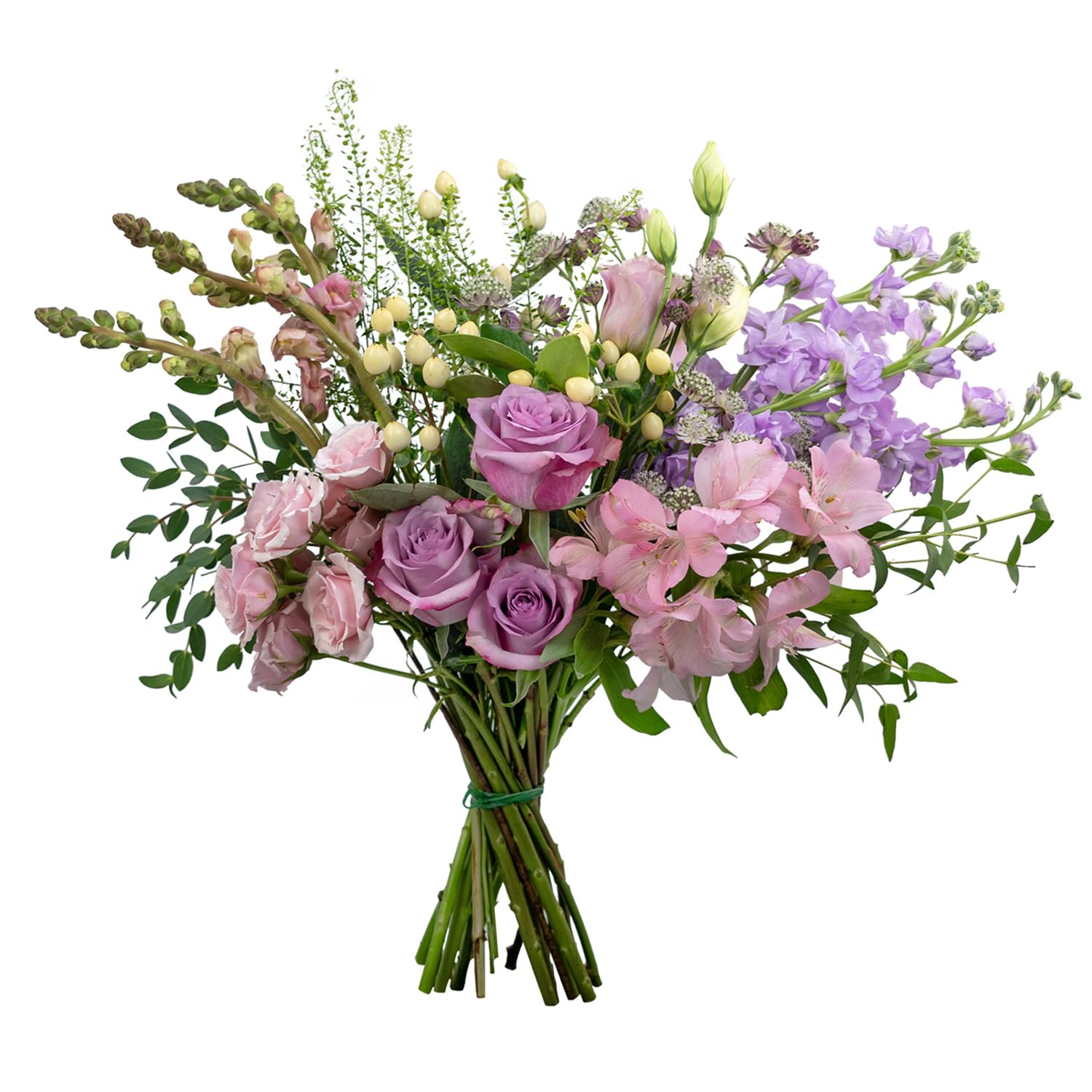 Premium Pink Rose and Lavender Mixed Fresh Flowers with Eucalyptus - Extra Large Bouquet for Home Decor, Wedding Centerpieces, and Special Occasions