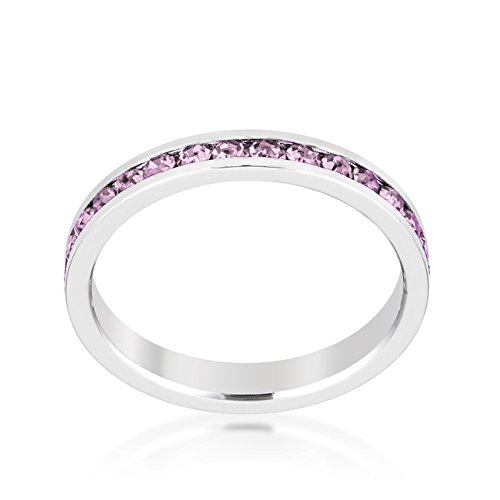 Elegant Swarovski Crystal Birthstone Stackable Eternity Rings for Women - Perfect for Anniversary Gifts, Mother's Day & Everyday Jewelry