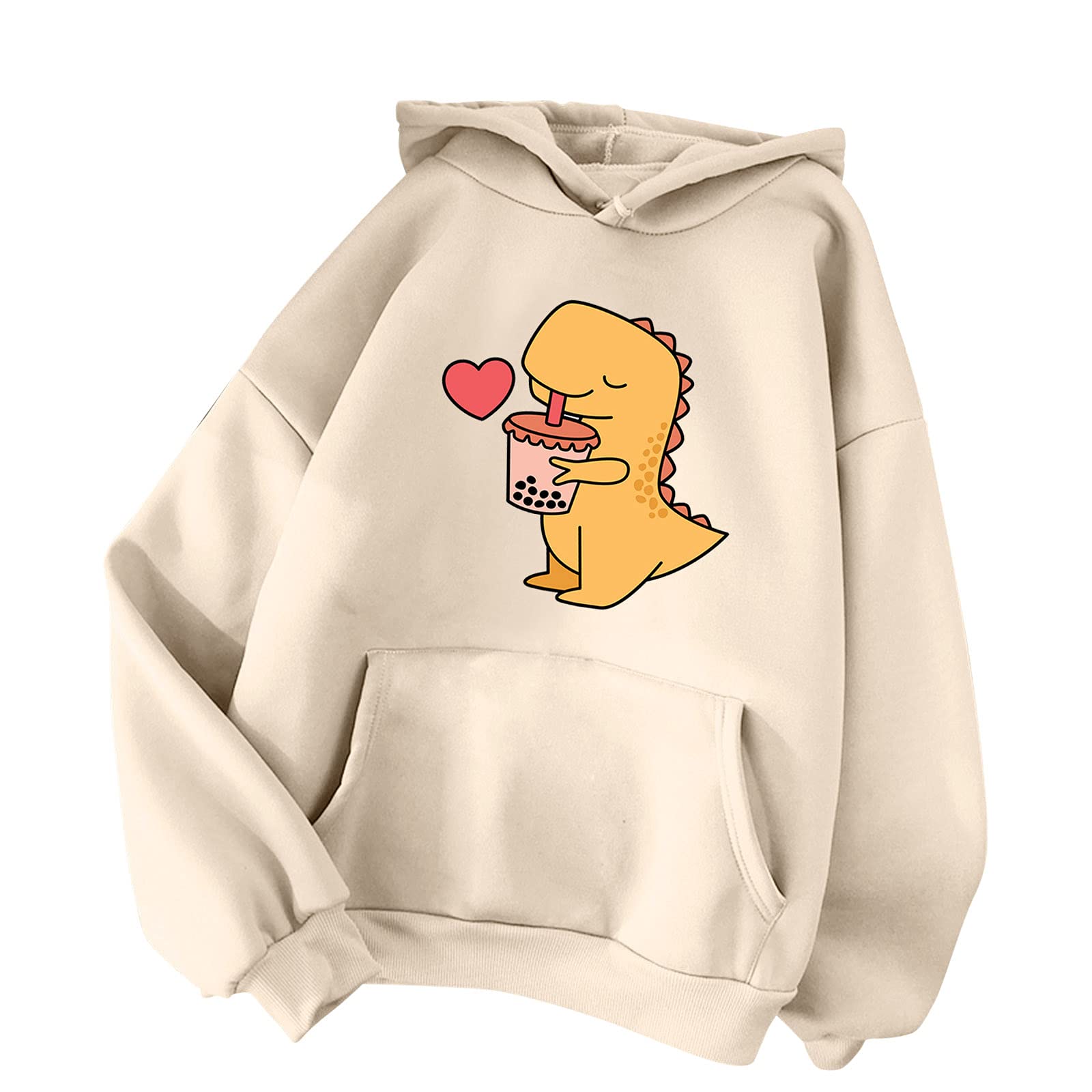 Cute Cartoon Striped Hoodie for Women - Casual Pullover Sweatshirt with Drawstring, Long Sleeve Workout Top | Perfect for Gym, Lounge & Streetwear Fashion