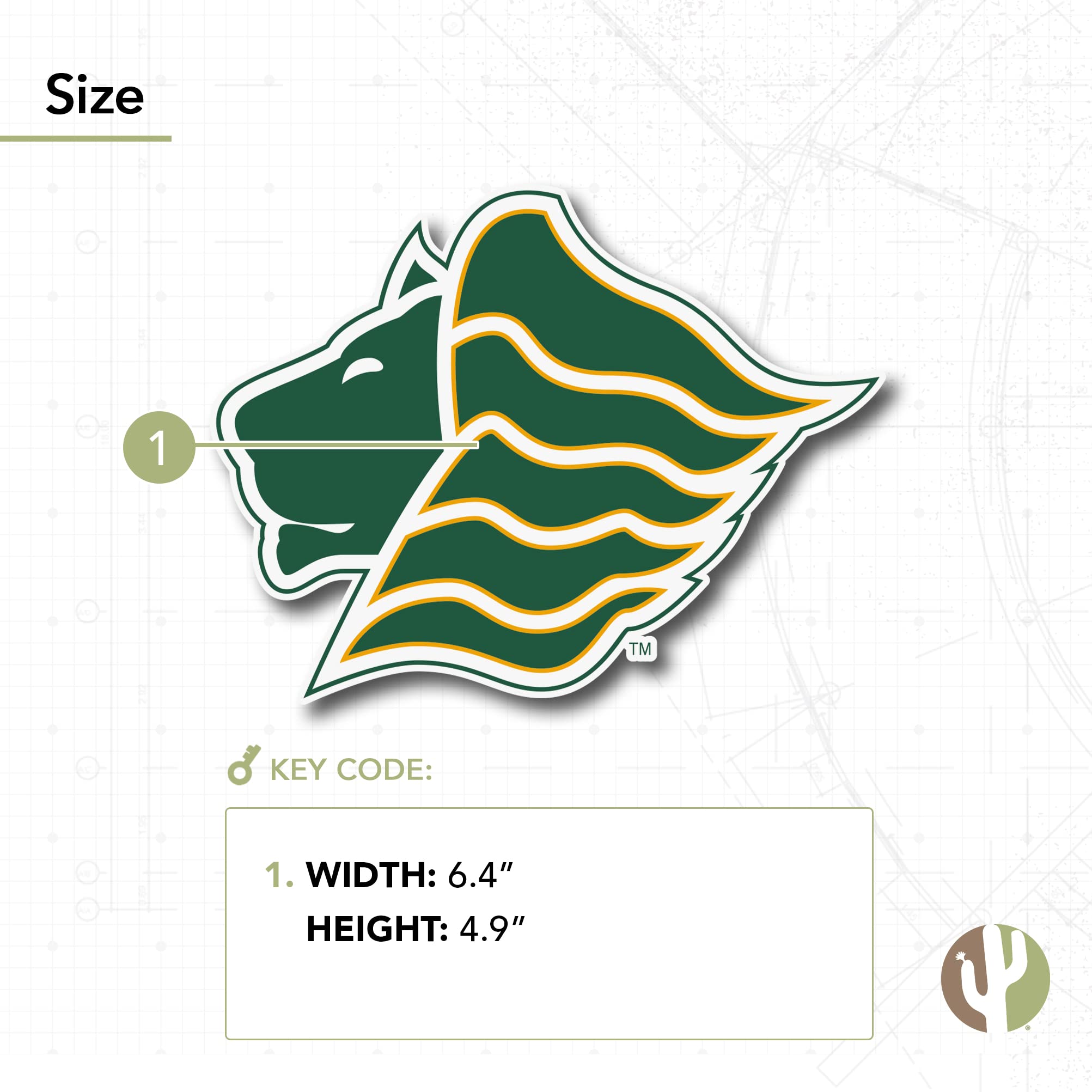 Desert Cactus Saint Leo University Lions Vinyl Decal Sticker - Waterproof Laptop, Water Bottle, Car, Scrapbook Decor - Perfect for School Spirit, College Dorm, Graduation Gifts & Fan Accessories