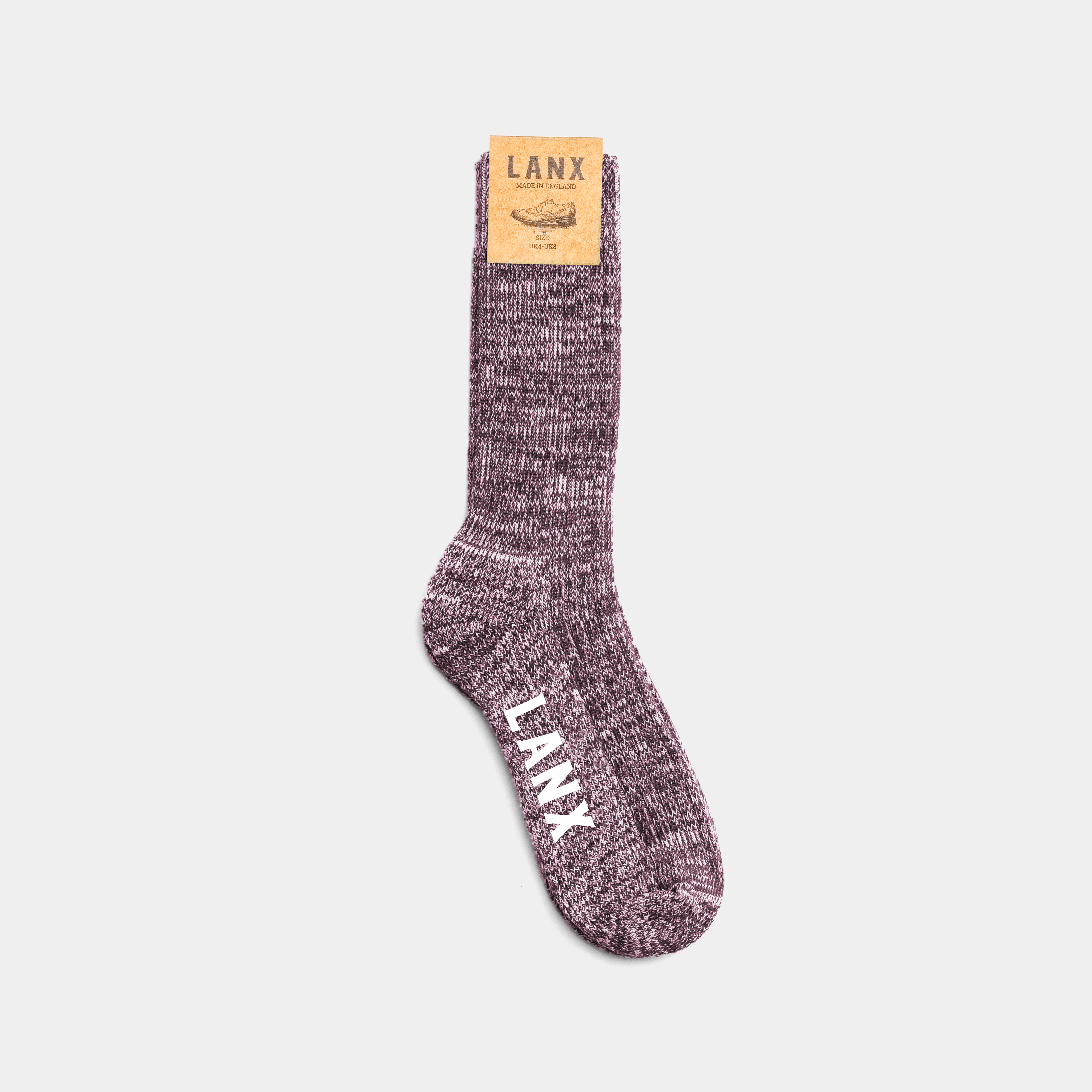 Premium Fleck Socks for Men & Women - Soft Comfortable Striped Casual Socks in Aubergine Color - Perfect for Daily Wear, Workout, and Home Relaxation