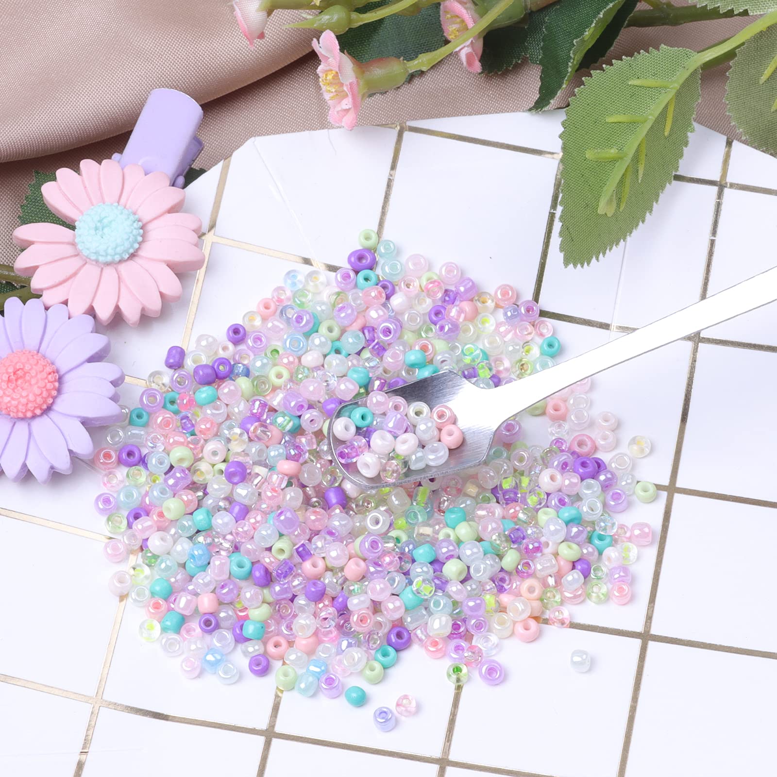 2mm Glass Seed Beads for Jewelry Making - 12/0 Small Pony Beads DIY Kit with Tiny Waist Letter Beads - Perfect for Friendship Bracelets, DIY Crafts & Art Gifts (Ideal for Beading, Scrapbooking & Home Decor Projects)