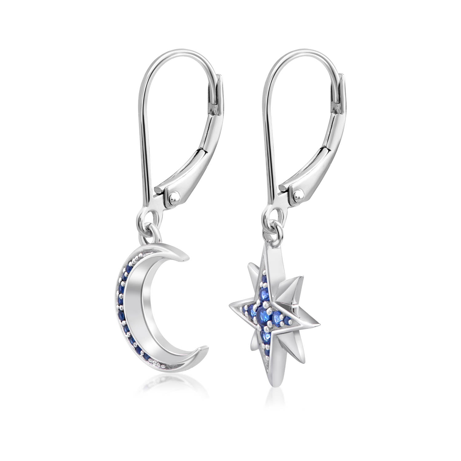 Moon & Stars Mismatched Drop Earrings for Women - Boho Celestial Jewelry for Parties, Date Night & Everyday Wear
