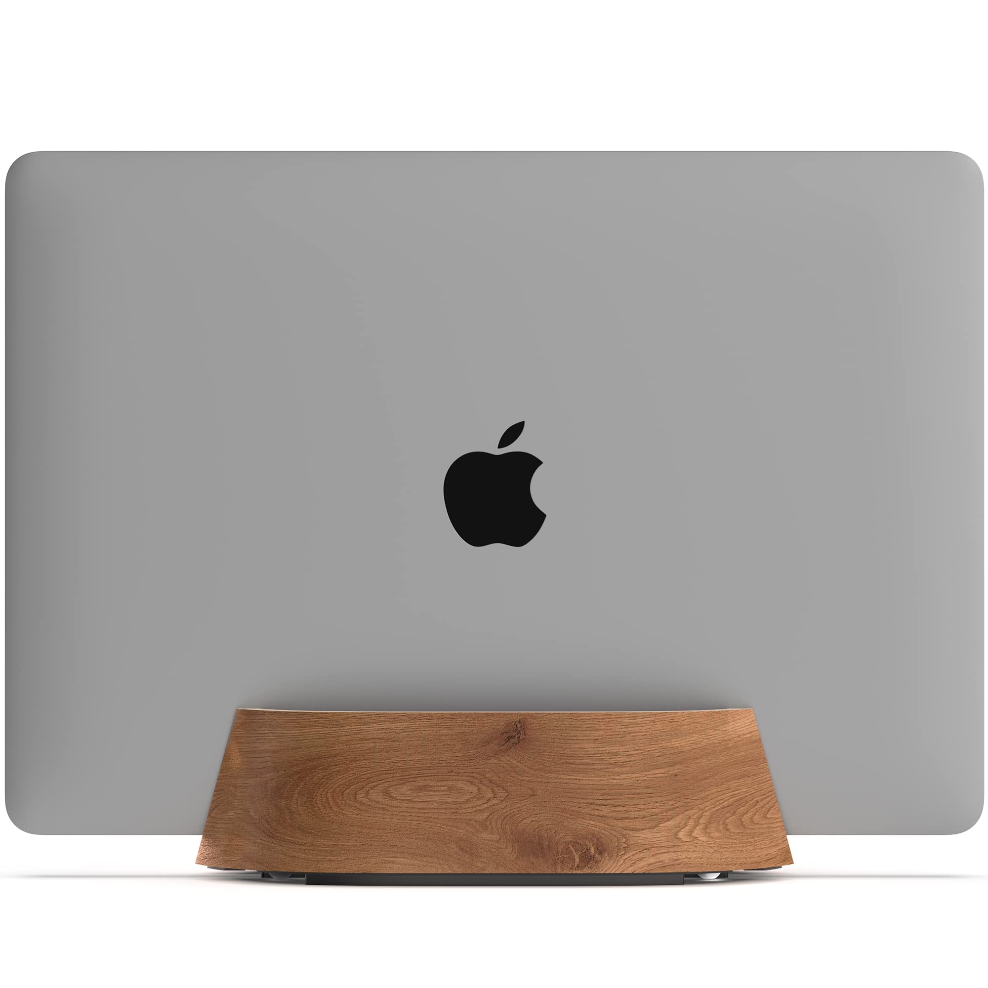 HumanCentric Vertical Laptop Stand with USB-C Docking Station - Ergonomic Wooden Stand & 87W Charger for MacBook/Windows - Space-Saving Desk Organizer for Home Office & Workspace Productivity