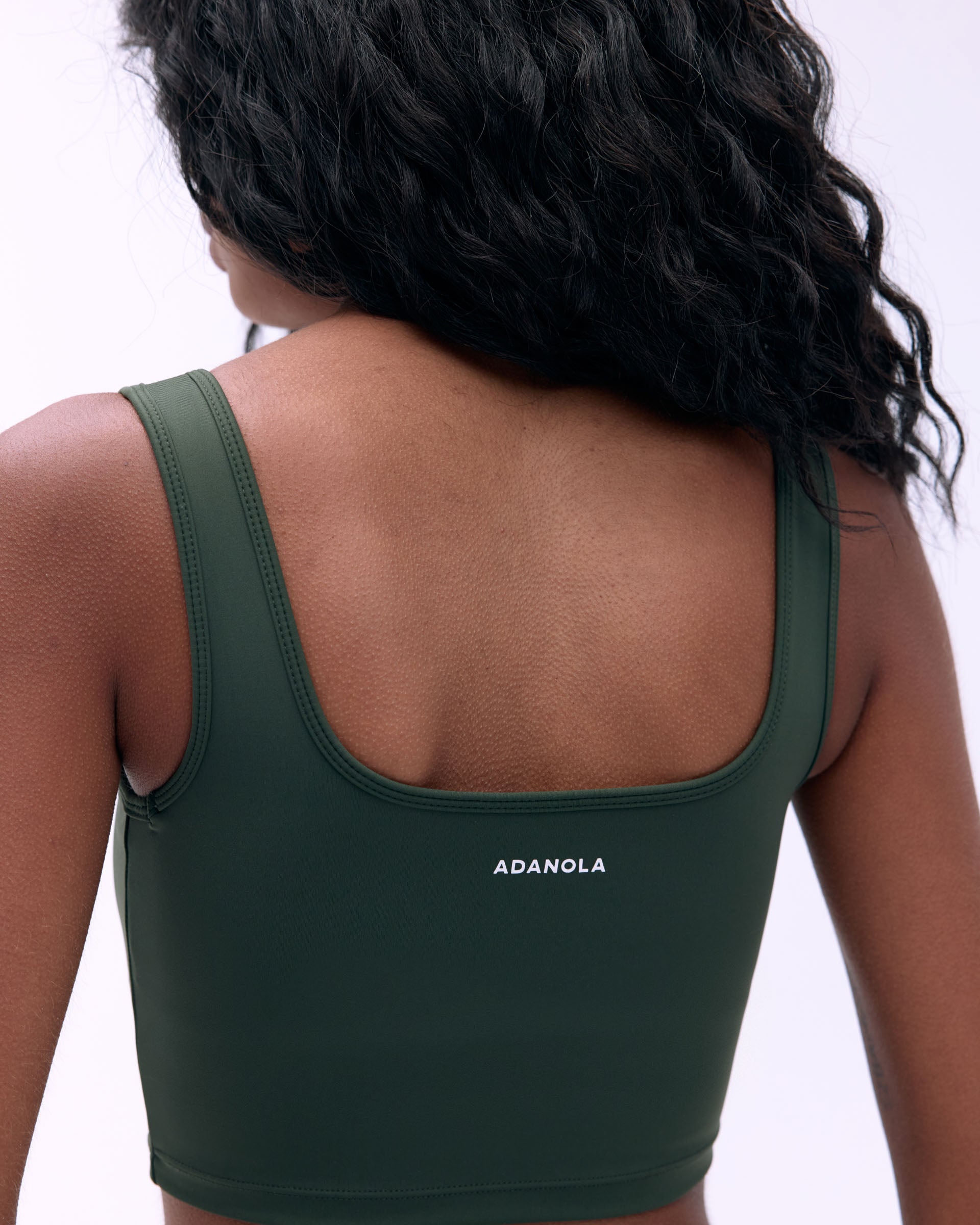 Best Square Neck Bra for Women - Dark Olive Green Comfortable Support for Yoga, Workouts & Everyday Wear