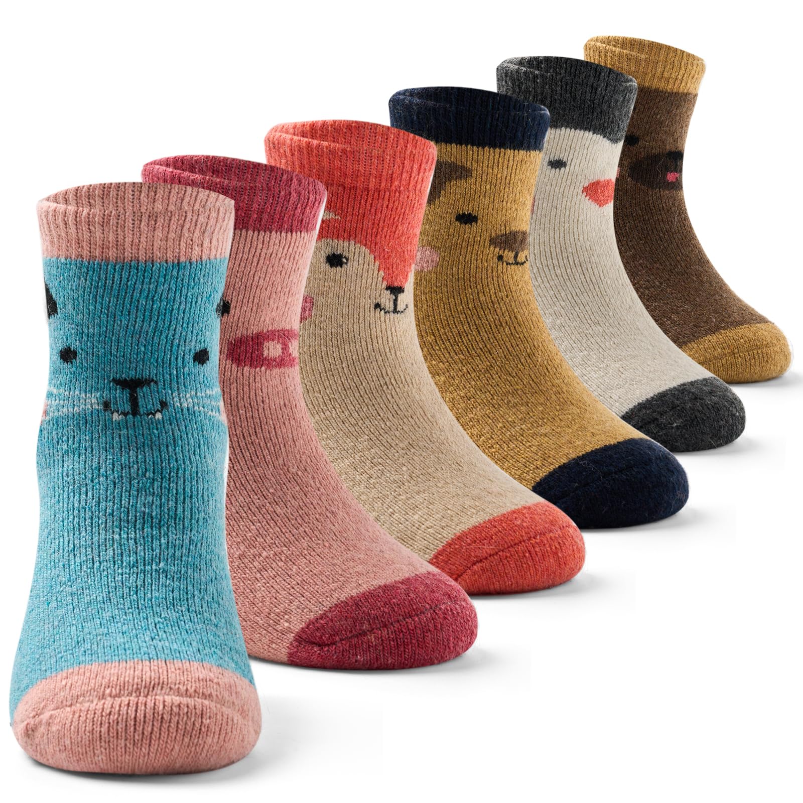 Boys' Wool Winter Socks - 6 Pack Thick Thermal Crew Socks for Kids | Warm & Cozy Cold Weather Socks for School, Outdoor Play & Snow Activities