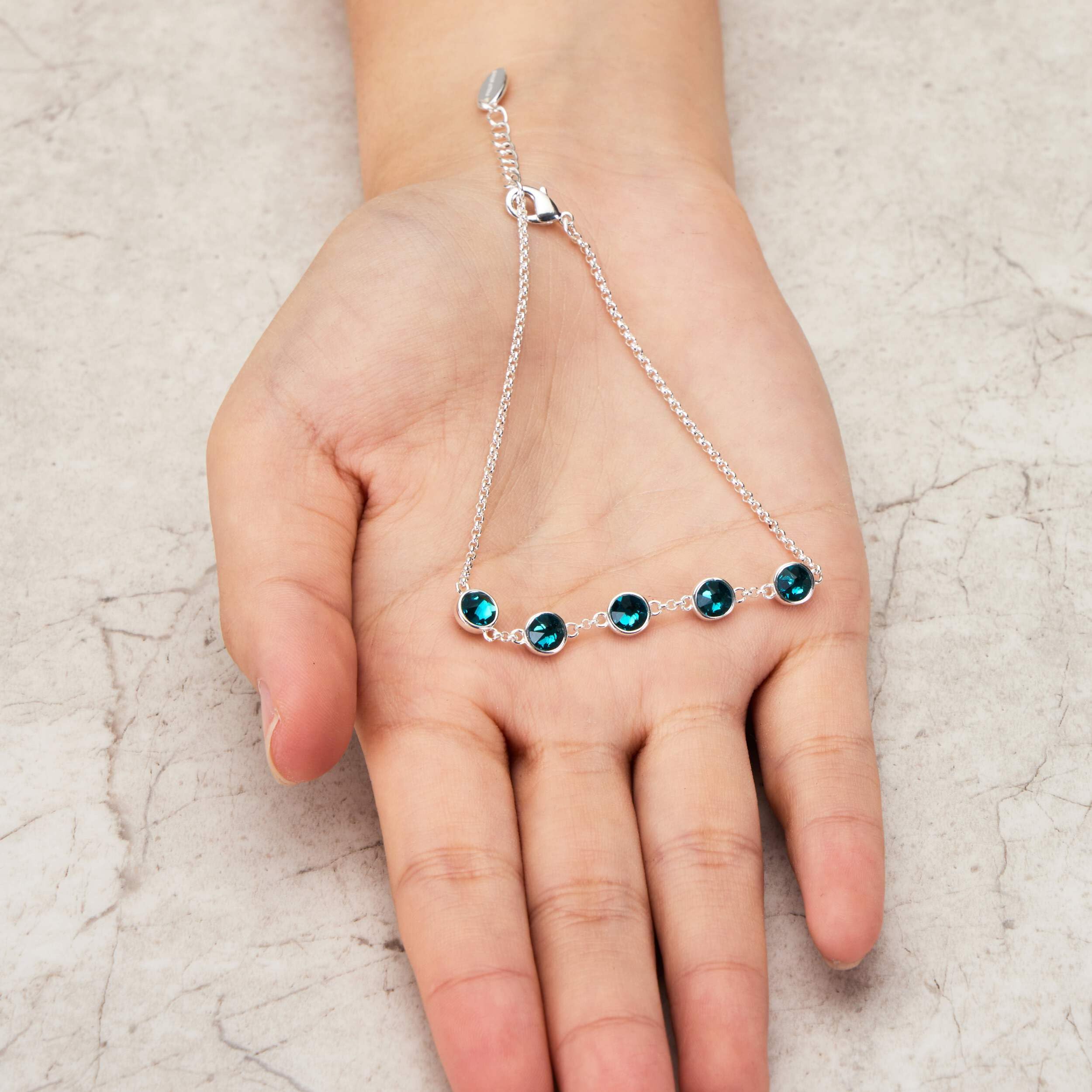 Blue Topaz December Birthstone Bracelet with Zirconia for Gifts & Parties
