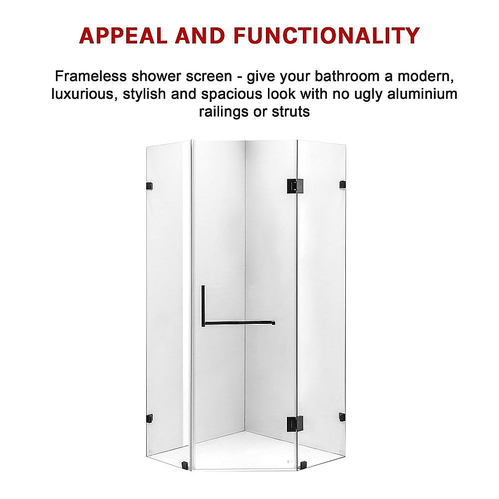 10mm Frameless Glass Shower Screen - 1000x1000mm Bathroom Enclosure by Della Francesca | Perfect for Modern Walk-in Showers & Spa-Like Bathroom Upgrades