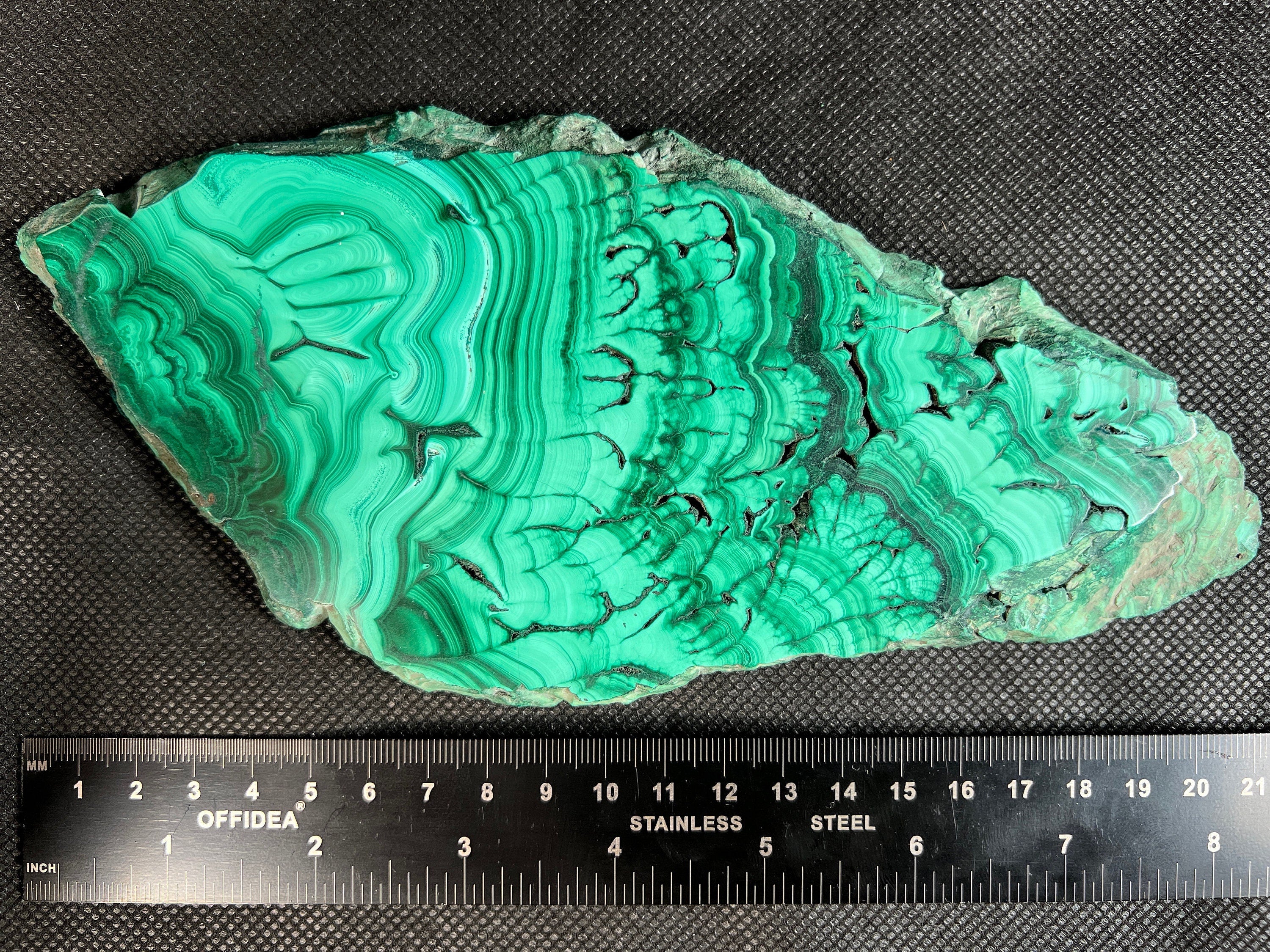 Premium Green Malachite Crystal Slab - Natural Stone for Jewelry Making, Healing Crystals, Unique Gifts & Home Decor (50414) | Perfect for Meditation Spaces, Crystal Collections & Spiritual Healing