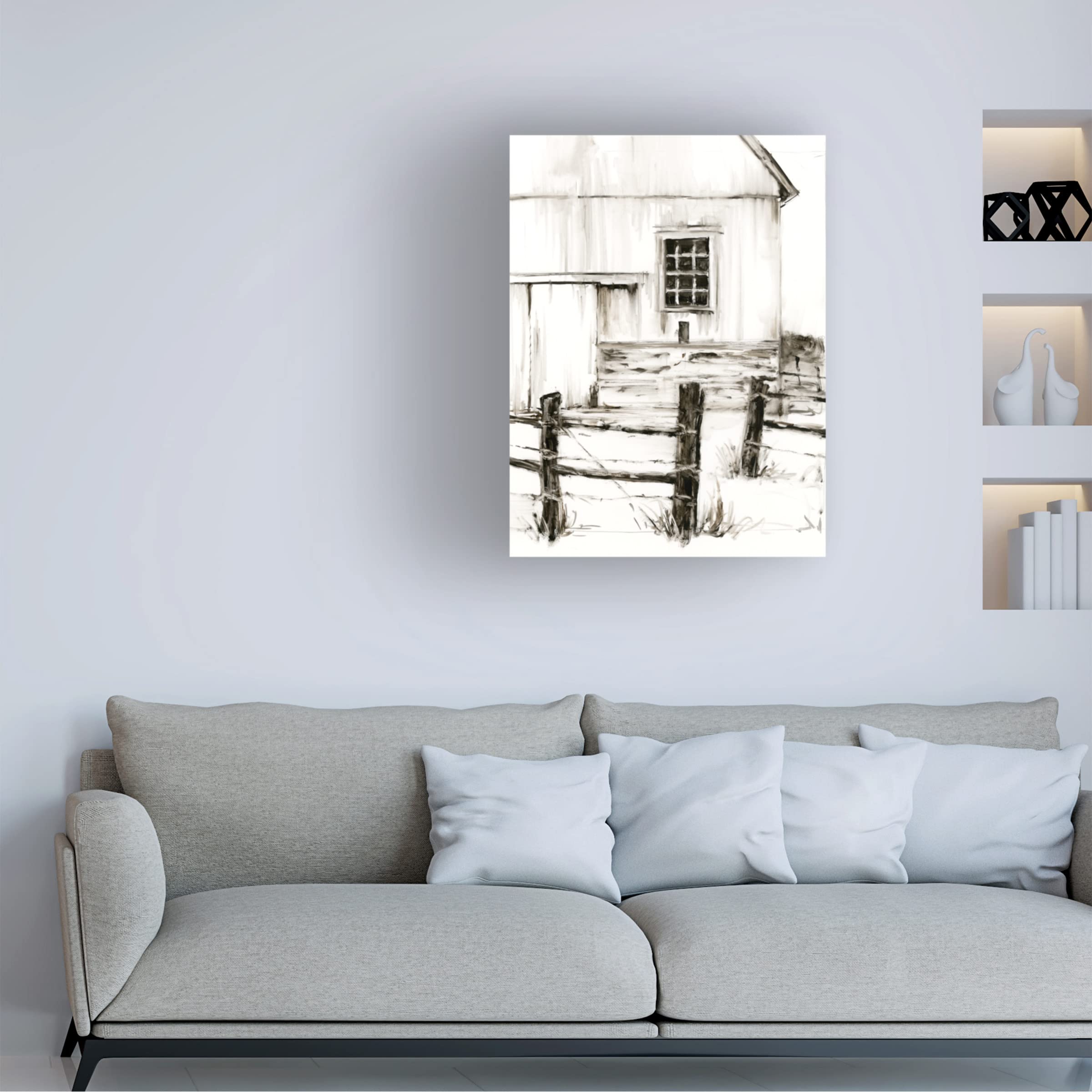 Rustic Barbed Wire II Canvas Wall Art by Ethan Harper - Farmhouse Decor, Western Home Decor, Country Living Room Artwork