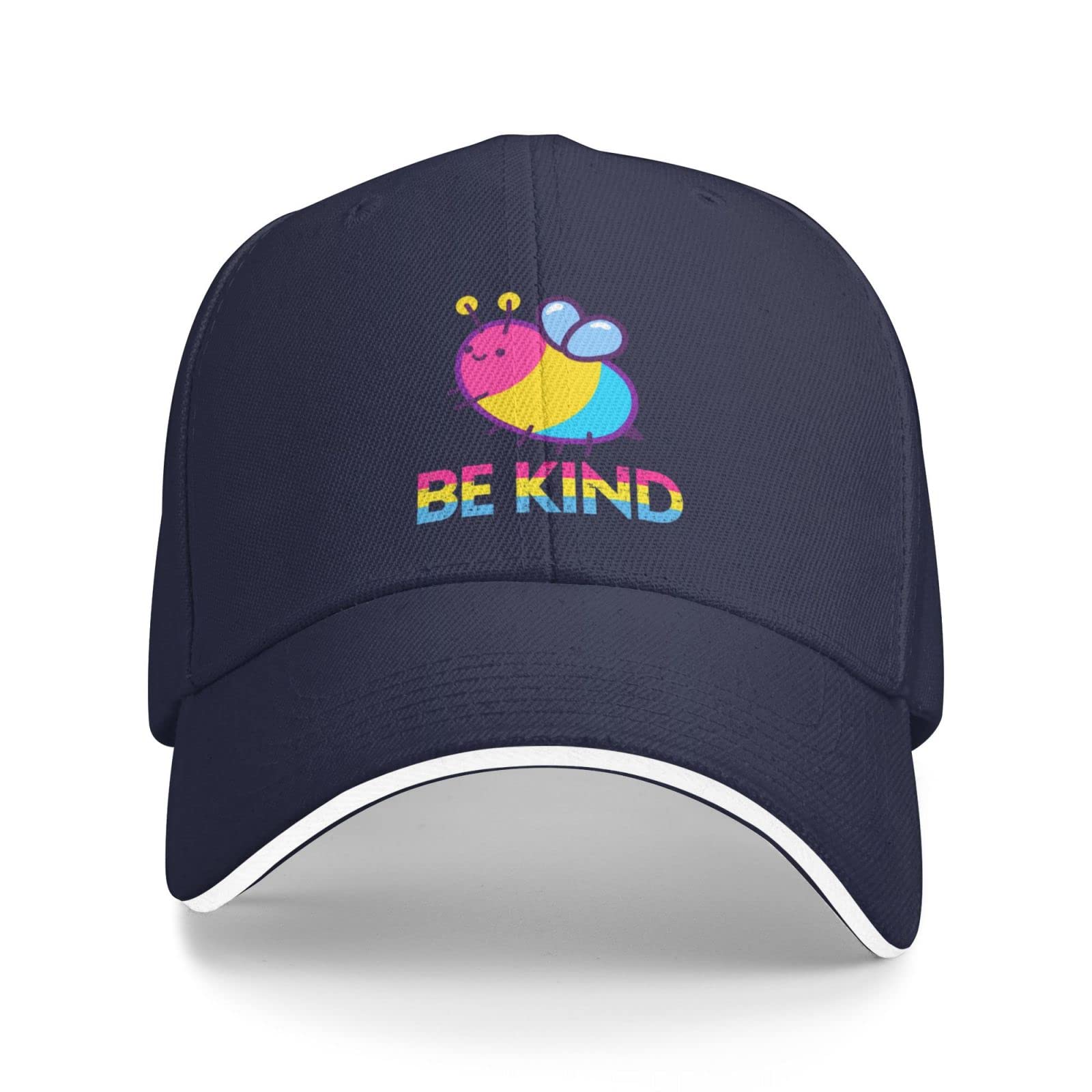 Bee Be Kind Pansexual Pride Baseball Cap - LGBTQ+ Trucker Hat for Men & Women - Black Adjustable Snapback for Pride Events, Parades & Everyday Wear