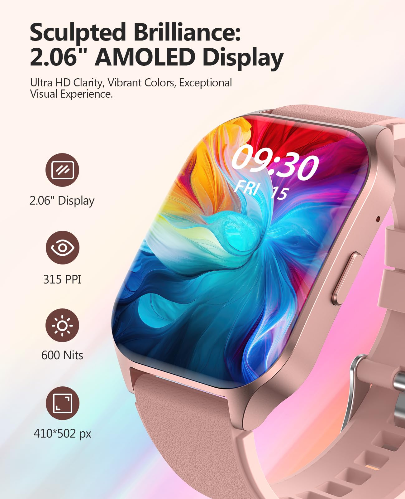 SOUYIE Smart Watch for Women with Call Function, 2.06
