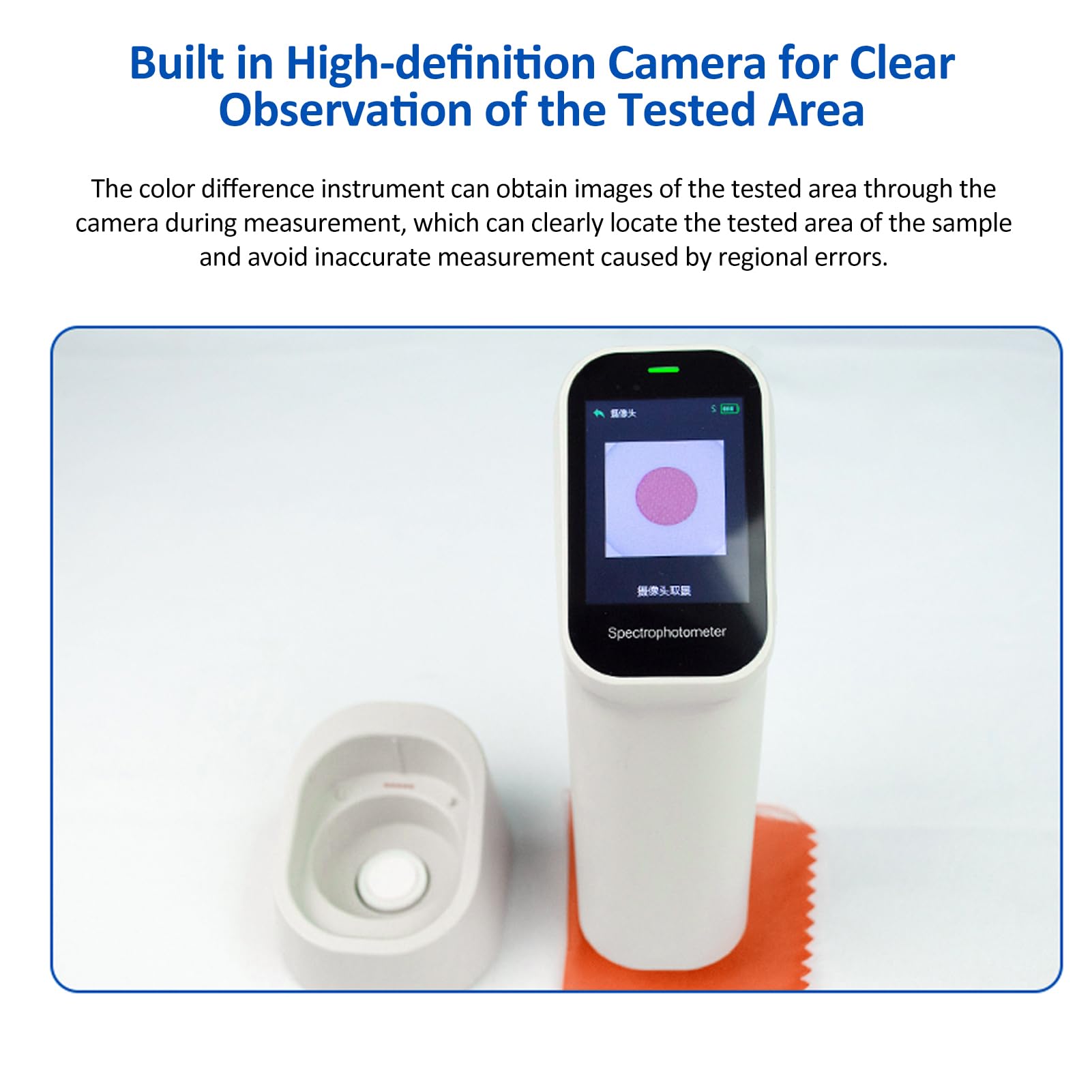 Portable Rechargeable Handheld Colorimeter Spectrophotometer - 6mm Test Aperture, Auto Calibration, IPS Touchscreen, 3000mAh Battery | Perfect for Paint Matching, Textile Quality Control, and Industrial Color Measurement