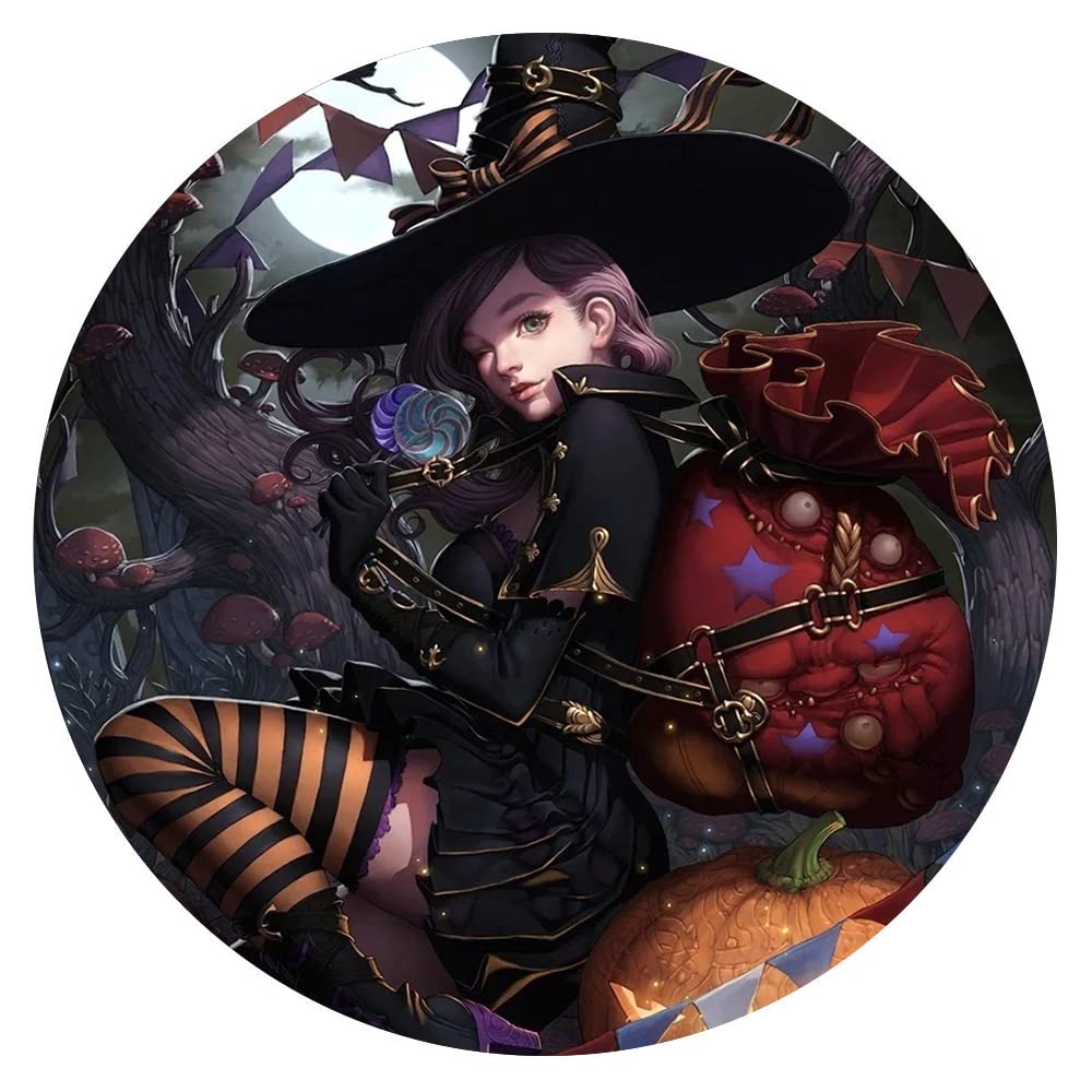 1000-Piece Round Wooden Puzzle - Witch Collection Wall Art, Educational Toy & Home Decor for Adults, Couples - Perfect for Gifts, Parties & Room Decoration | Fun Family Activity & Creative Home Decor Idea